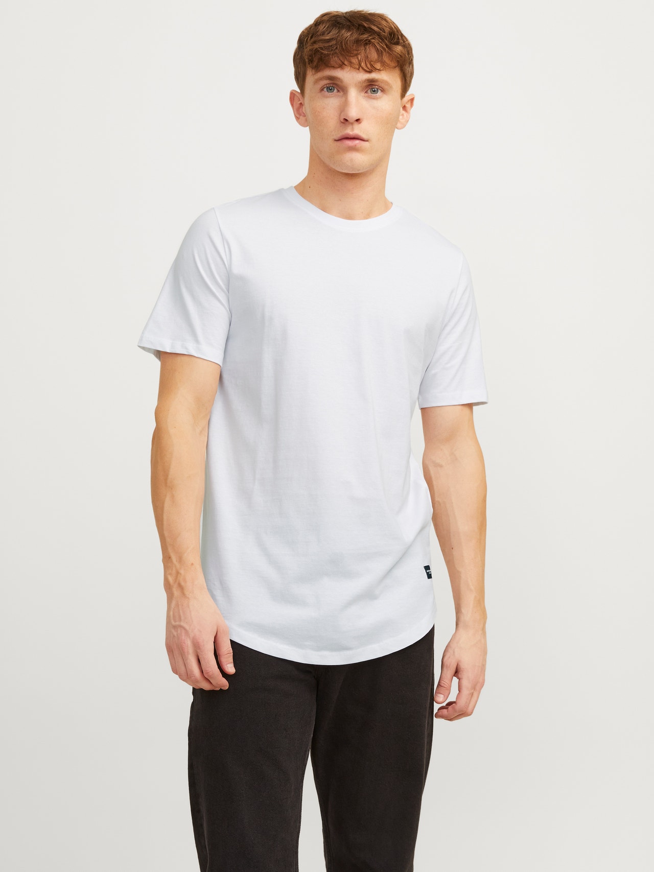 Jack & Jones T-shirt Noa Col rond Coupe longue -White - 12113648