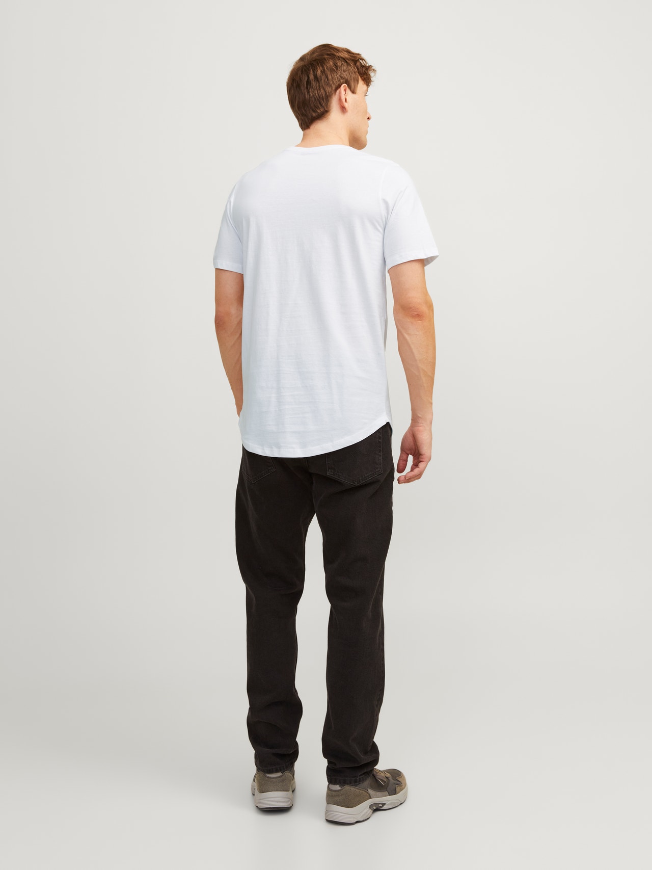 Jack & Jones Long Line Fit O-Neck Noa T-Shirt -White - 12113648