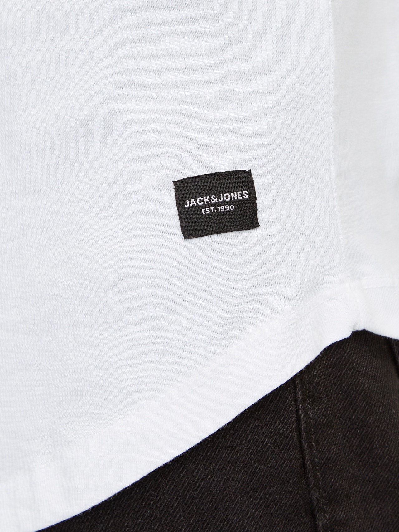 Jack & Jones T-shirt Noa Col rond Coupe longue -White - 12113648