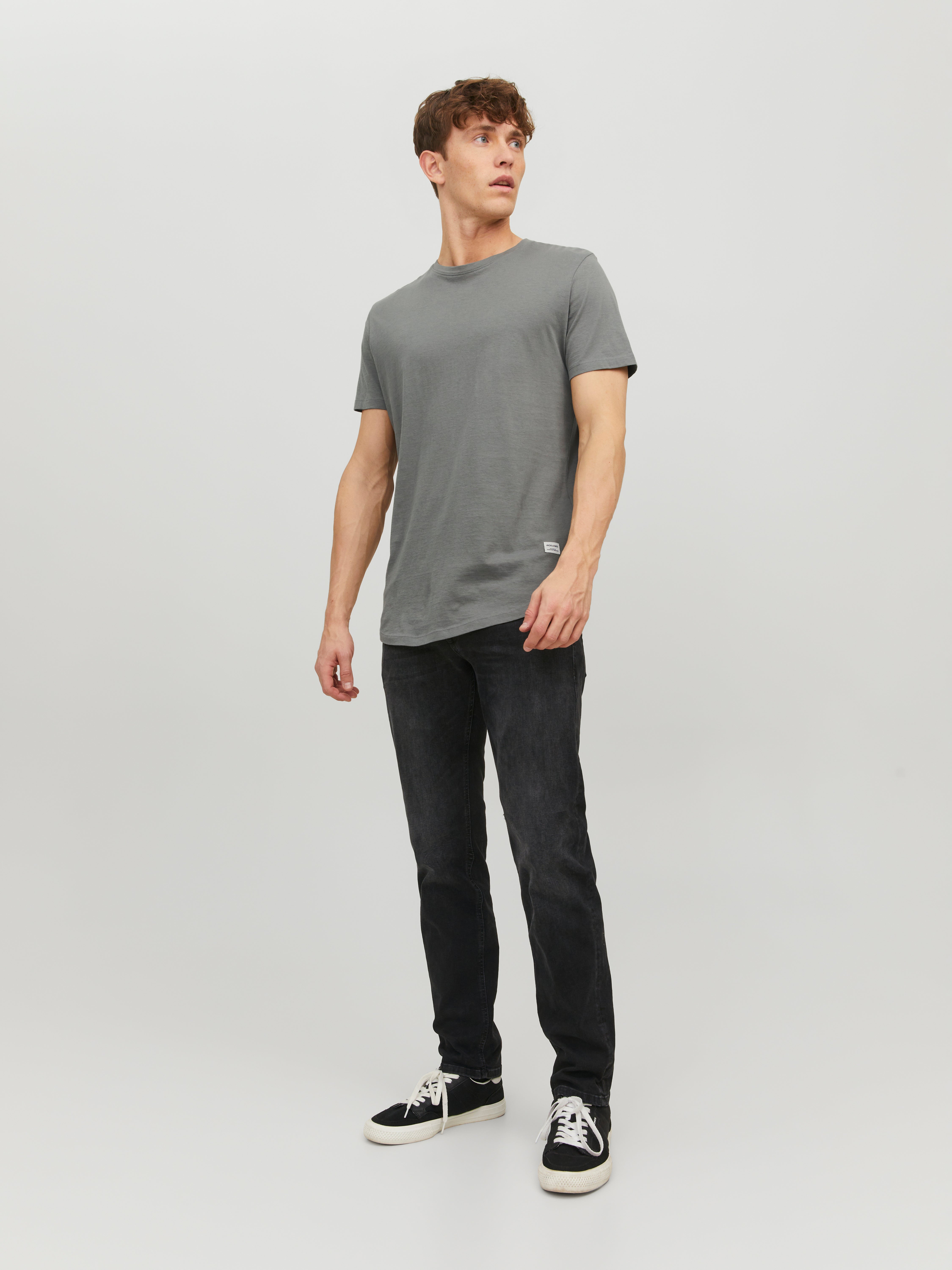 T-shirt Noa à coupe longue | Dark Grey | Jack & Jones®