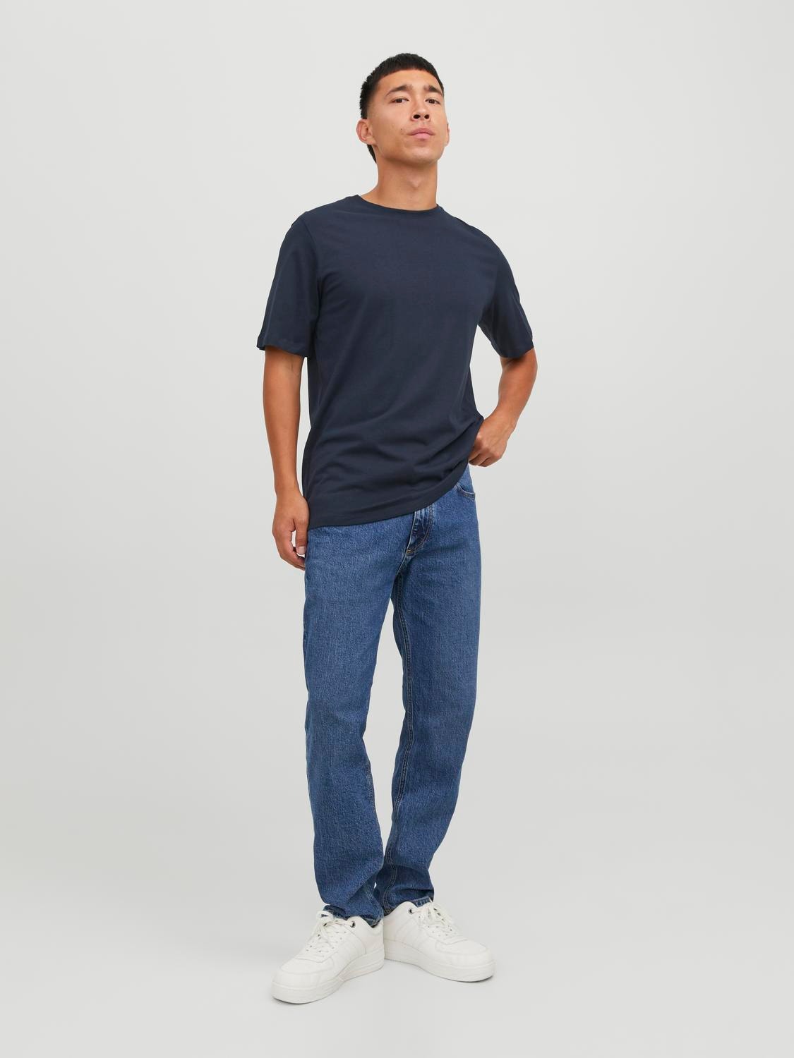 Jack & Jones Standard Fit O-Neck T-Shirt -Navy Blazer - 12156101