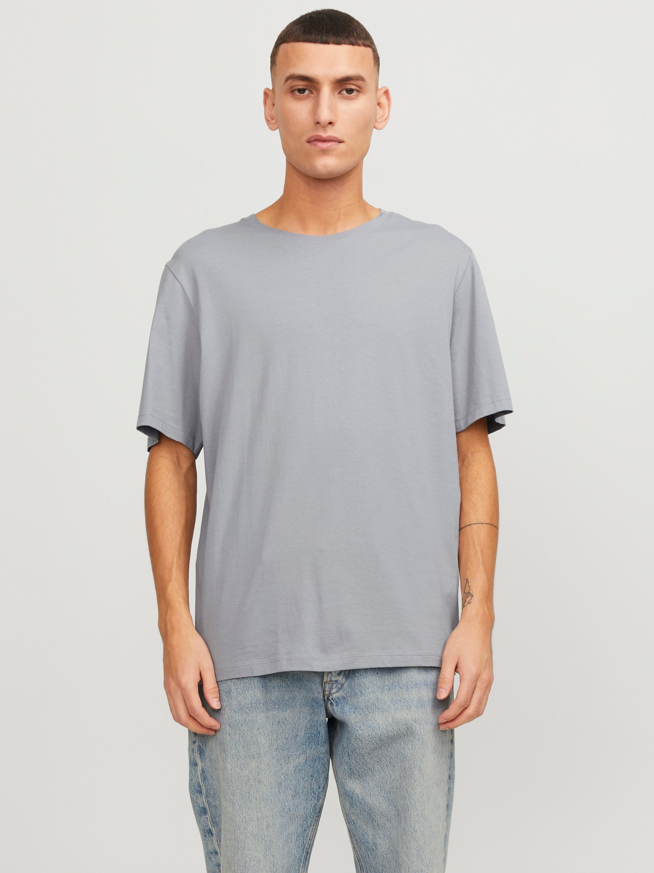 Jack & Jones Standard Fit O-Neck T-Shirt -Ultimate Grey - 12156101