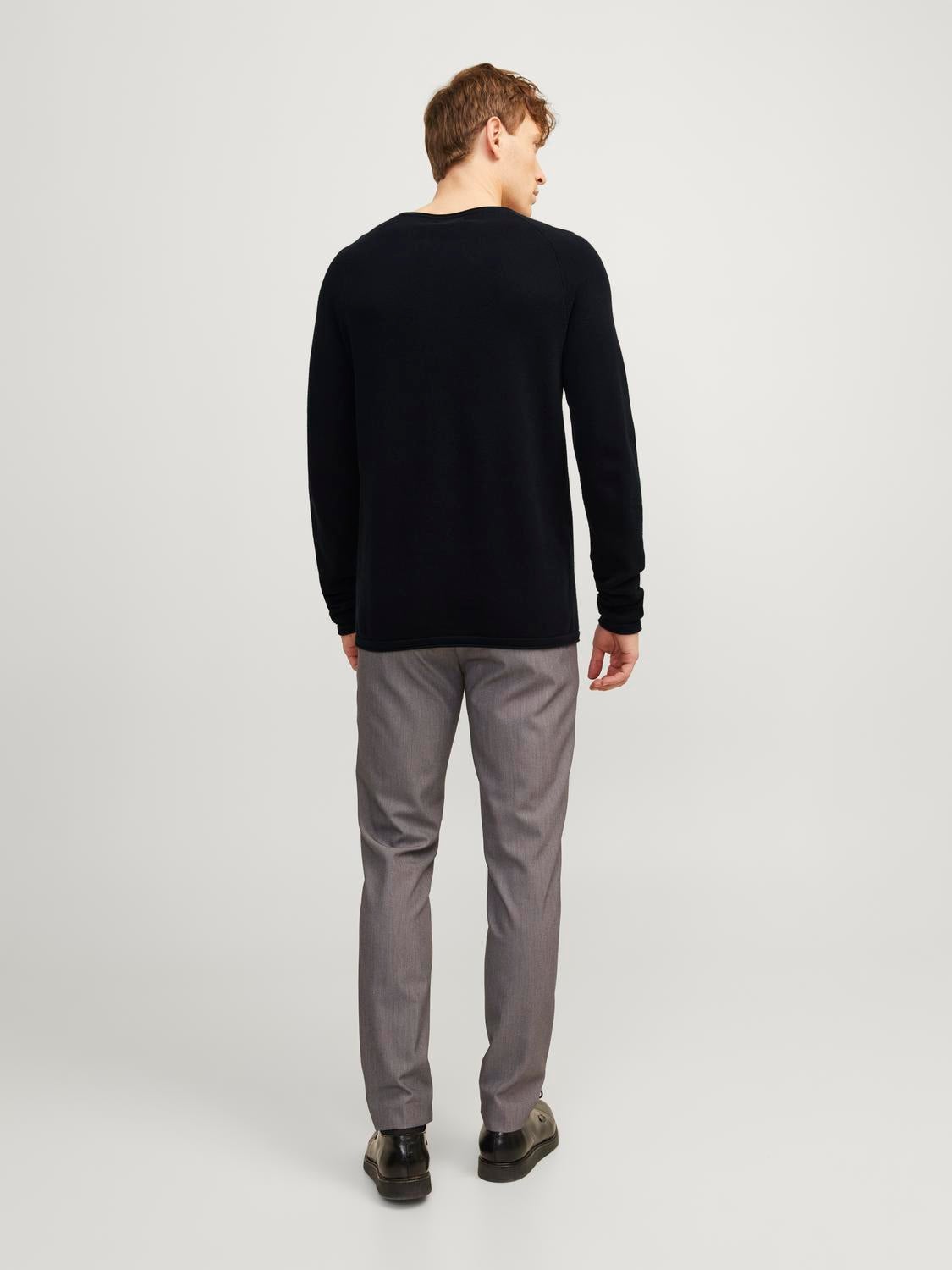 Black sweater gray pants best sale