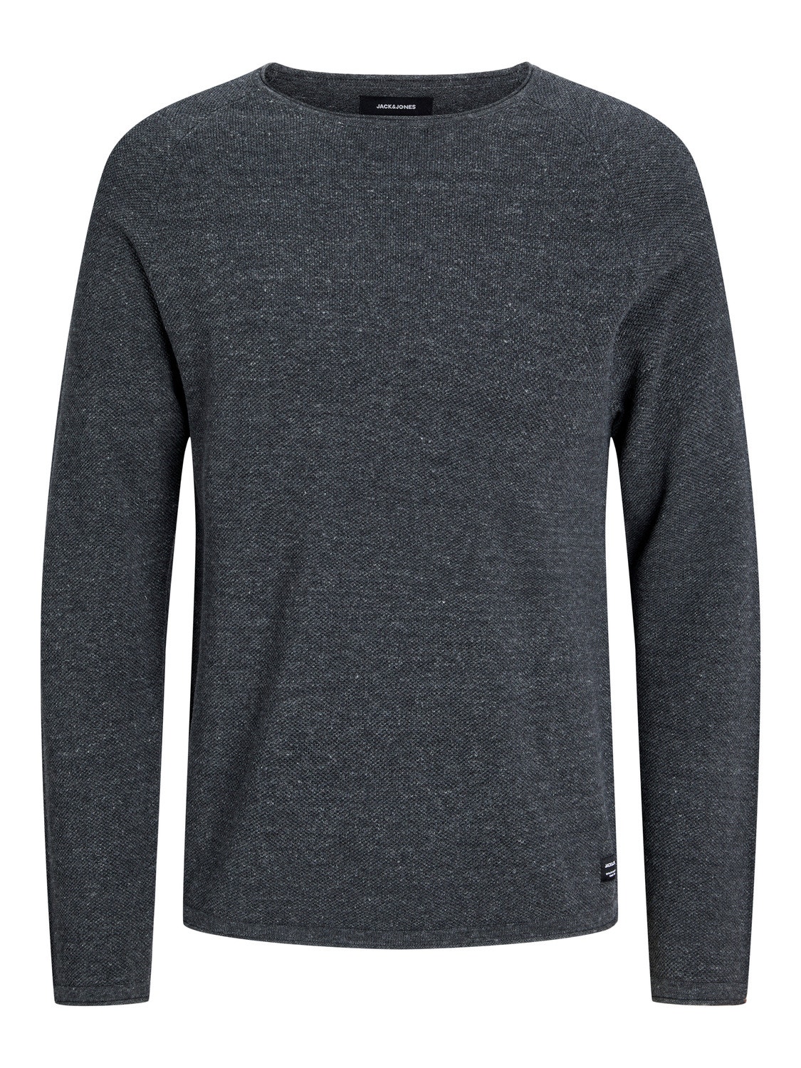 Jack & Jones Regular Fit O-Neck Sweater -Dark Grey Melange - 12157321