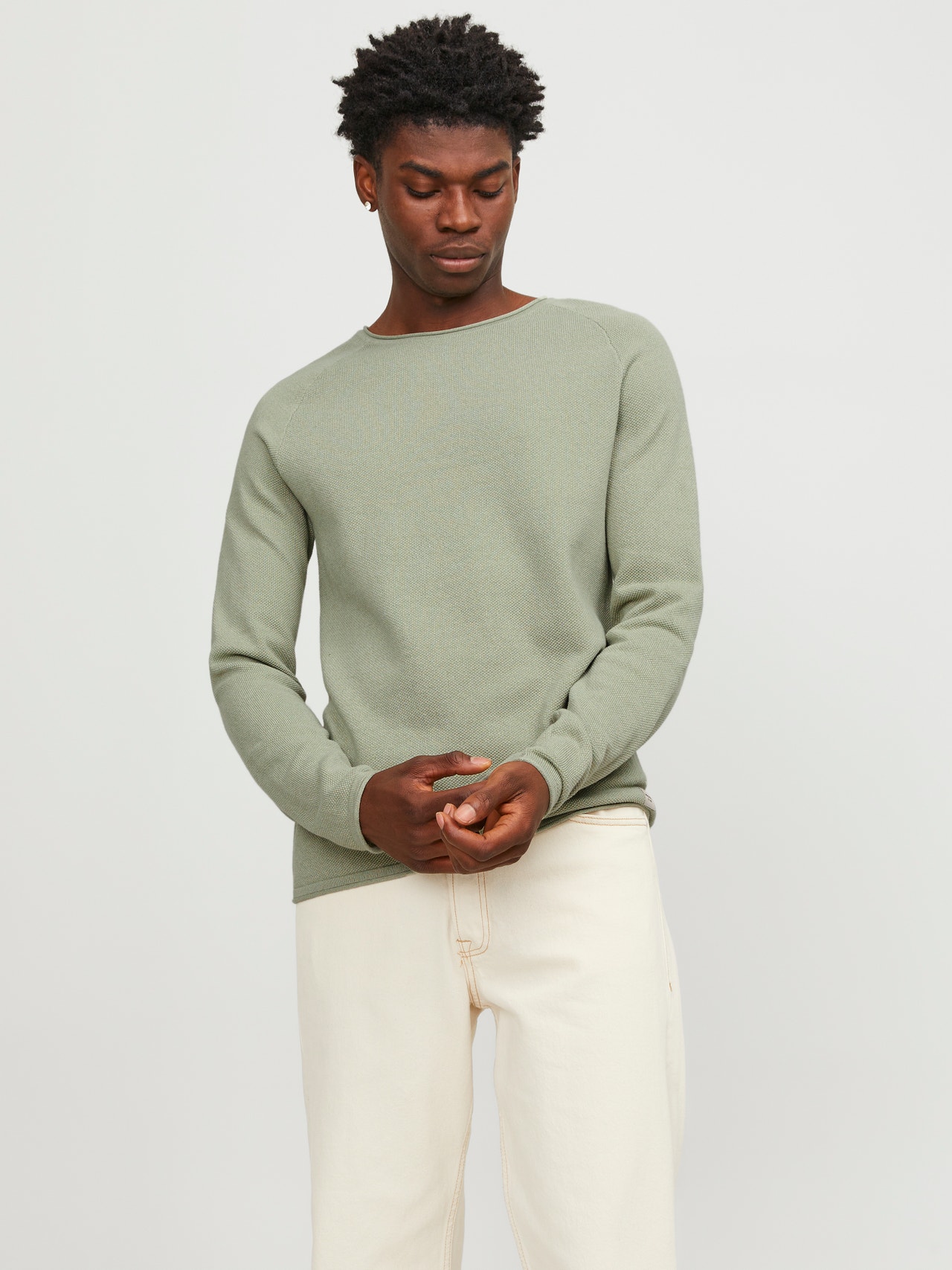 Jack & Jones Regular Fit O-Neck Sweater -Desert Sage - 12157321