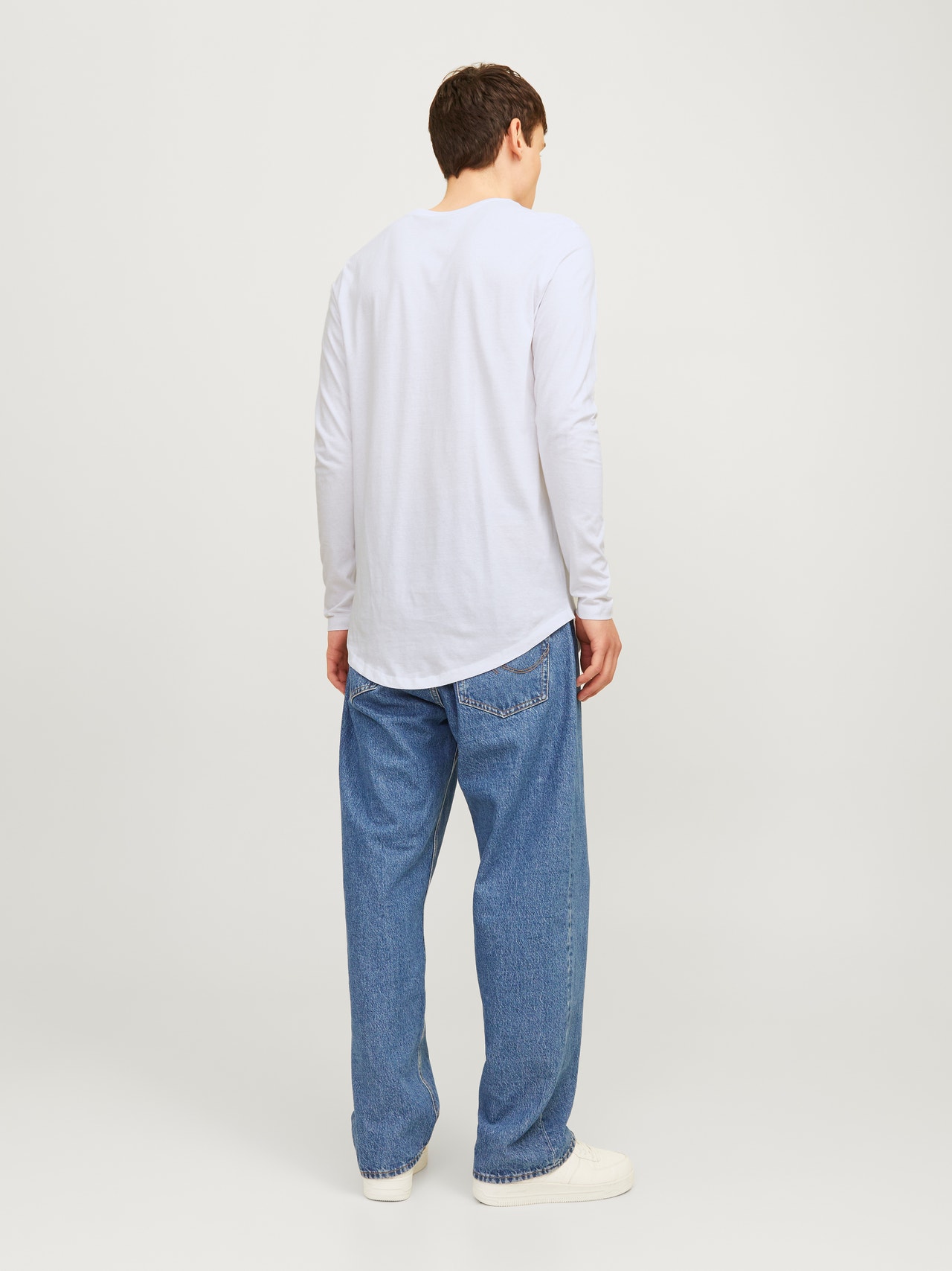 Jack & Jones Long Line Fit O-Neck Noa T-Shirt -White - 12190128