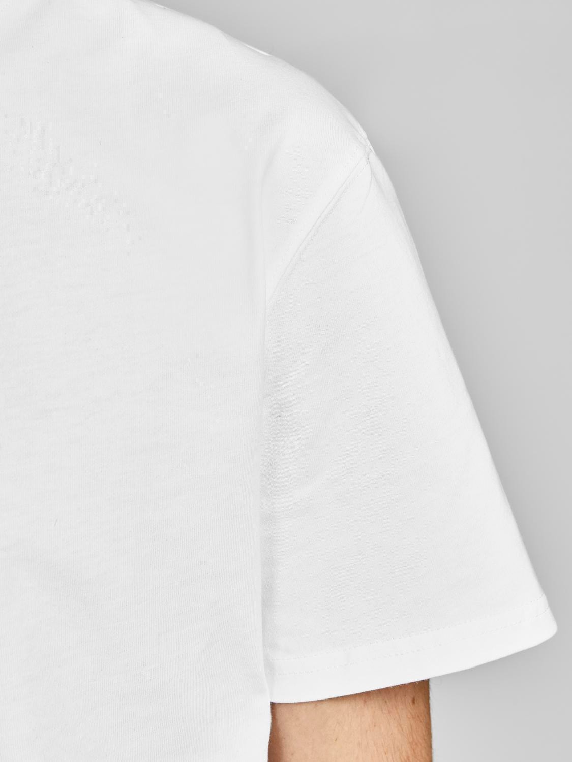 Jack & Jones Relaxed Fit O-Neck T-Shirt -White - 12190467