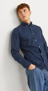 Chemise Homme Clockhouse Coupe Ajustée Noire, Taille L (FR46/US36) - Très Bon état