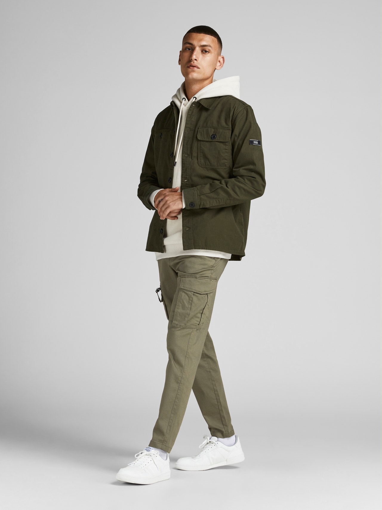 Jack & Jones Tapered Fit Cargo Pants -Dusty Olive - 12194240