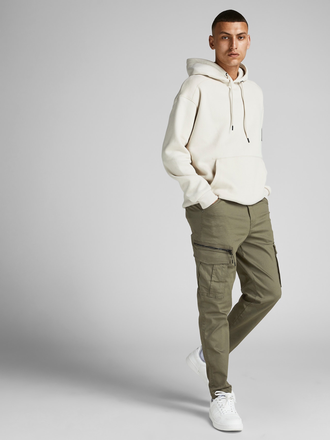 Jack & Jones Tapered Fit Cargo Pants -Dusty Olive - 12194240