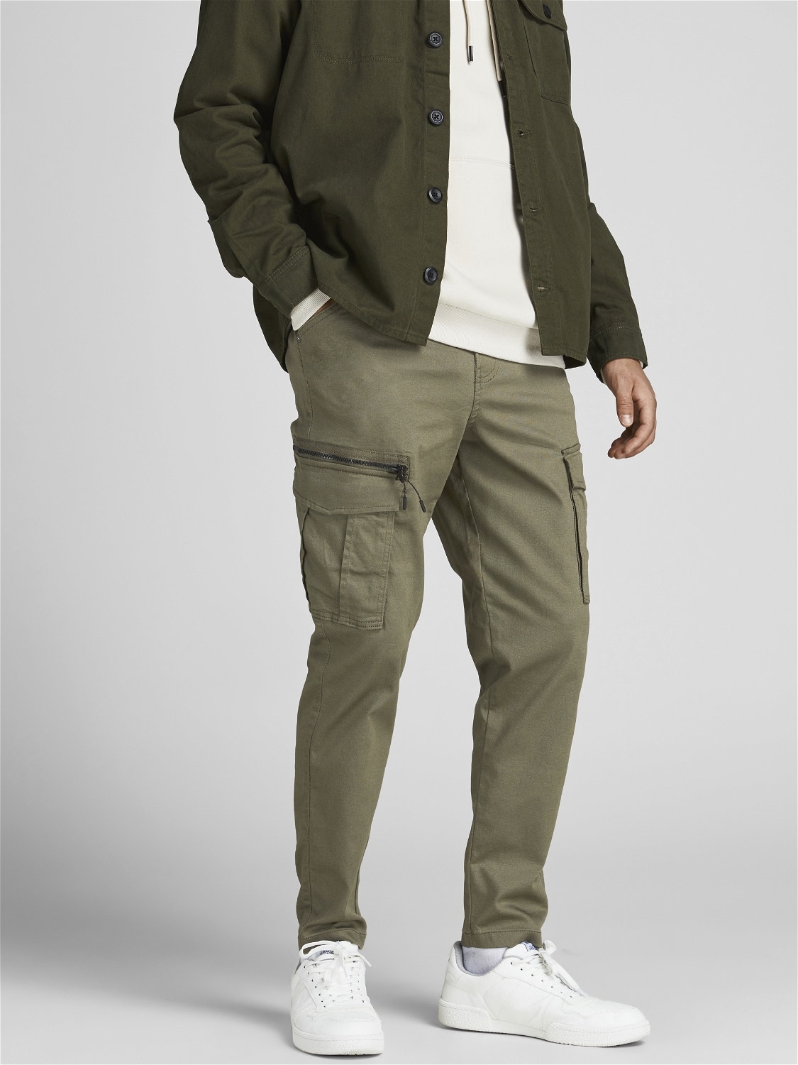 Jack & Jones Tapered Fit Cargo Pants -Dusty Olive - 12194246