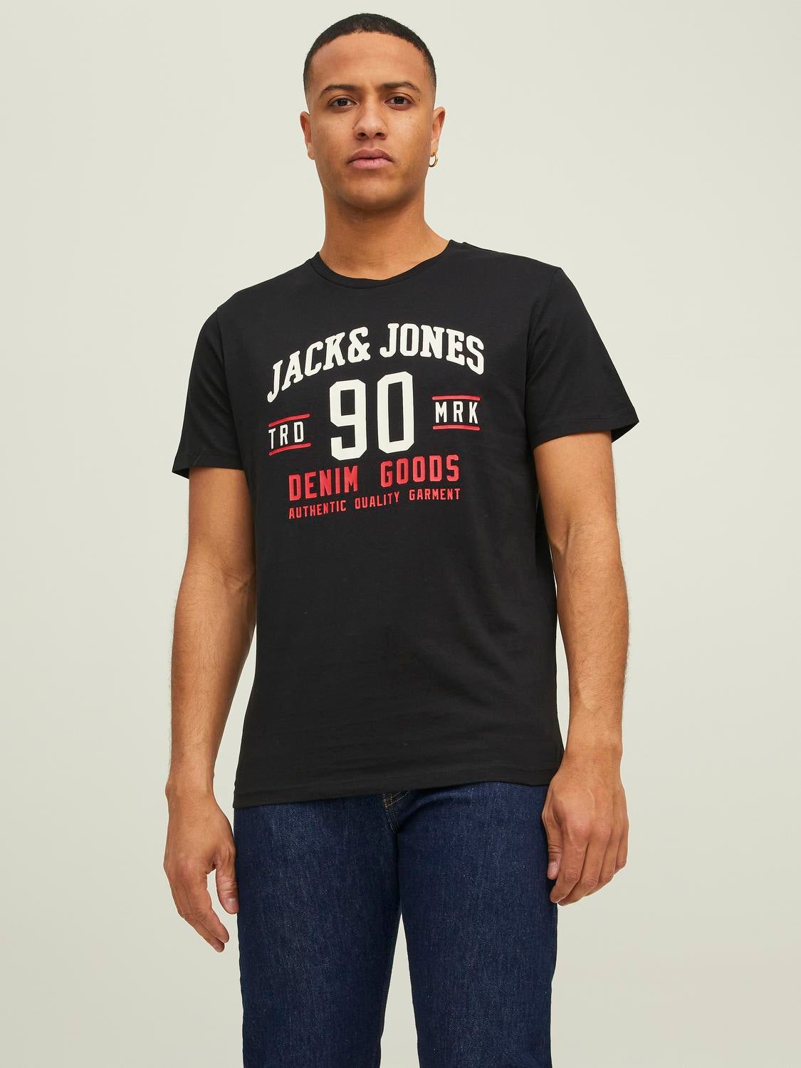 T-shirt Coupe régulière Col rond Manches montées | Jack & Jones