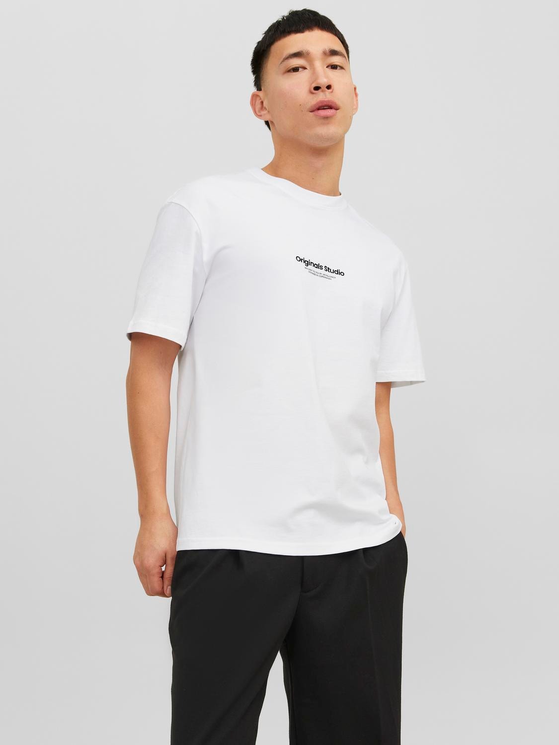Jack & Jones Relaxed Fit Crew neck T-Shirt -Bright White - 12240121