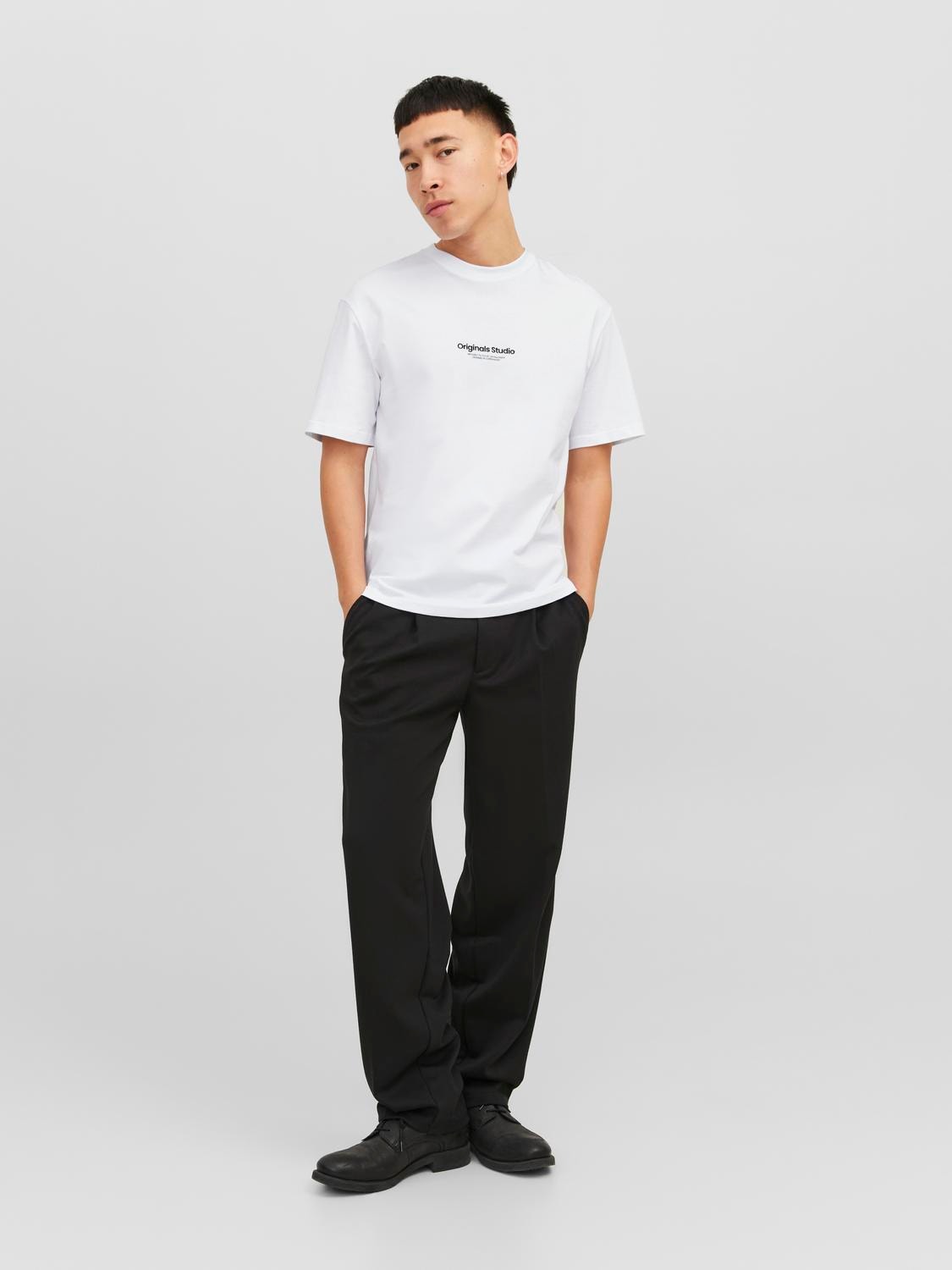 Jack & Jones Relaxed Fit Crew neck T-Shirt -Bright White - 12240121