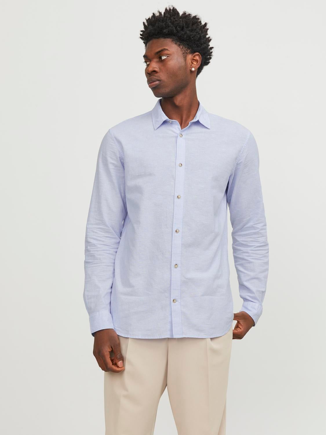 Comfort Fit Long Sleeve Linen Shirt | Jack & Jones