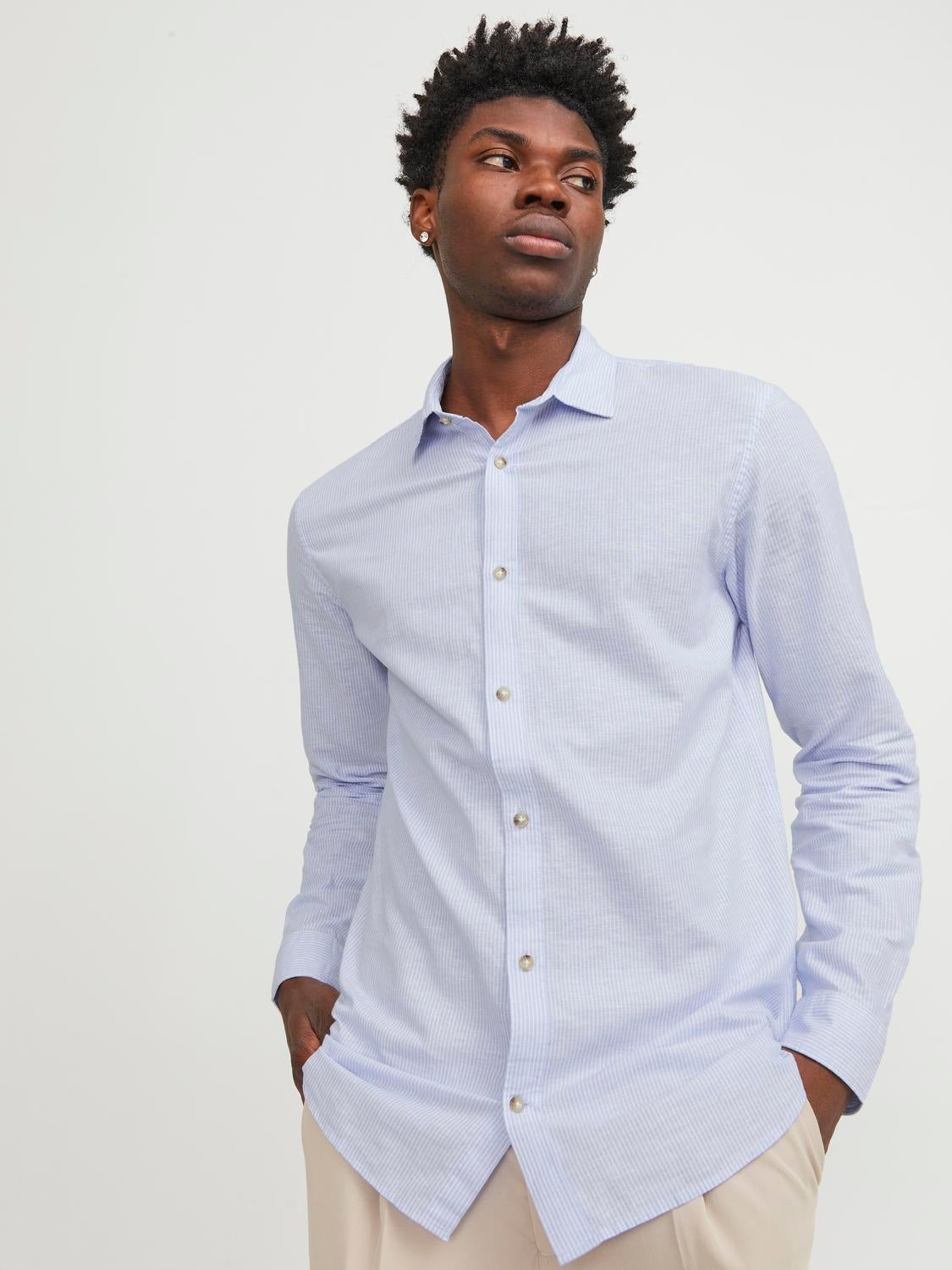 Comfort Fit Long Sleeve Linen Shirt | Jack & Jones