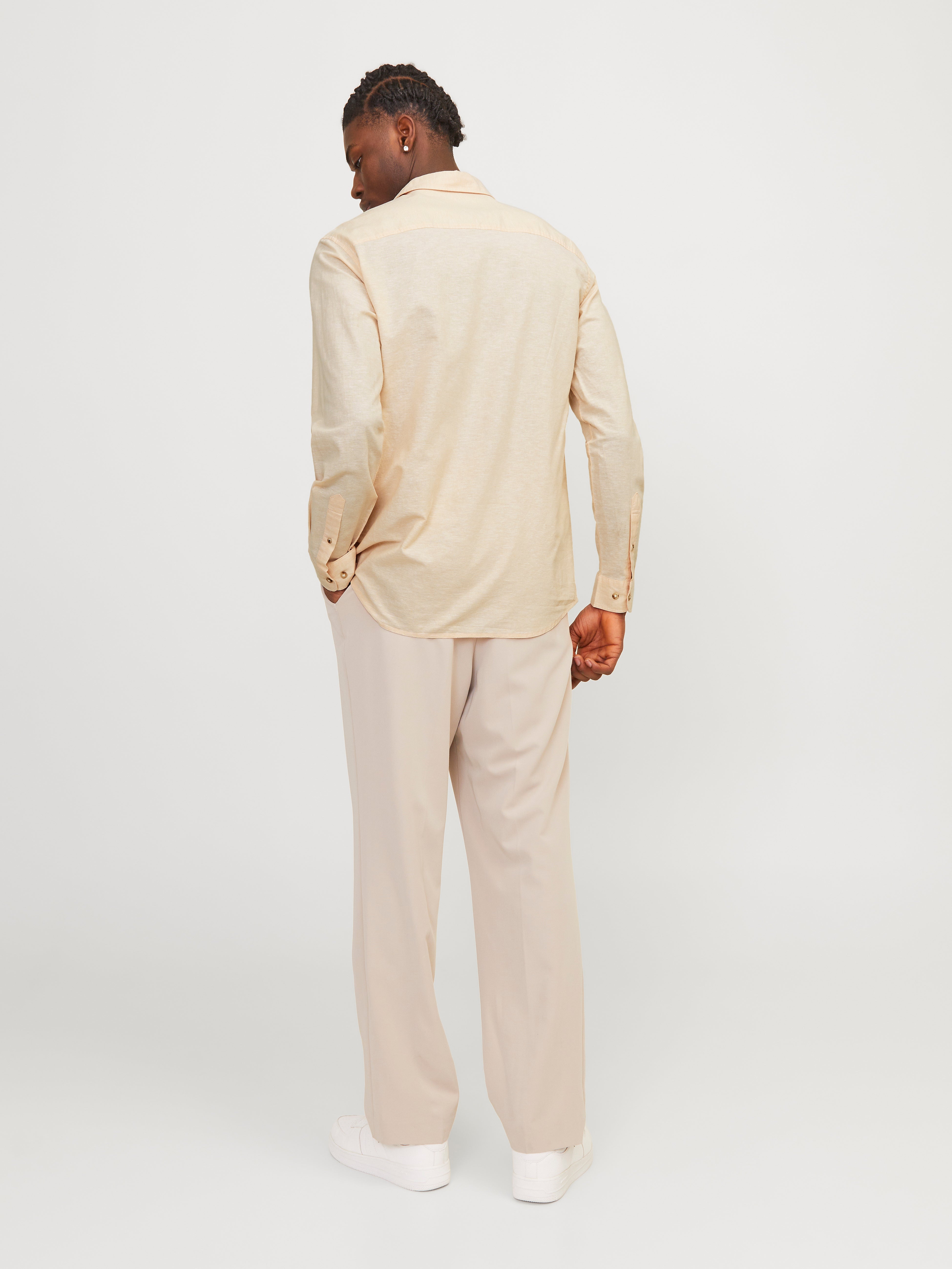 Comfort Fit Long Sleeve Linen Shirt | Jack & Jones