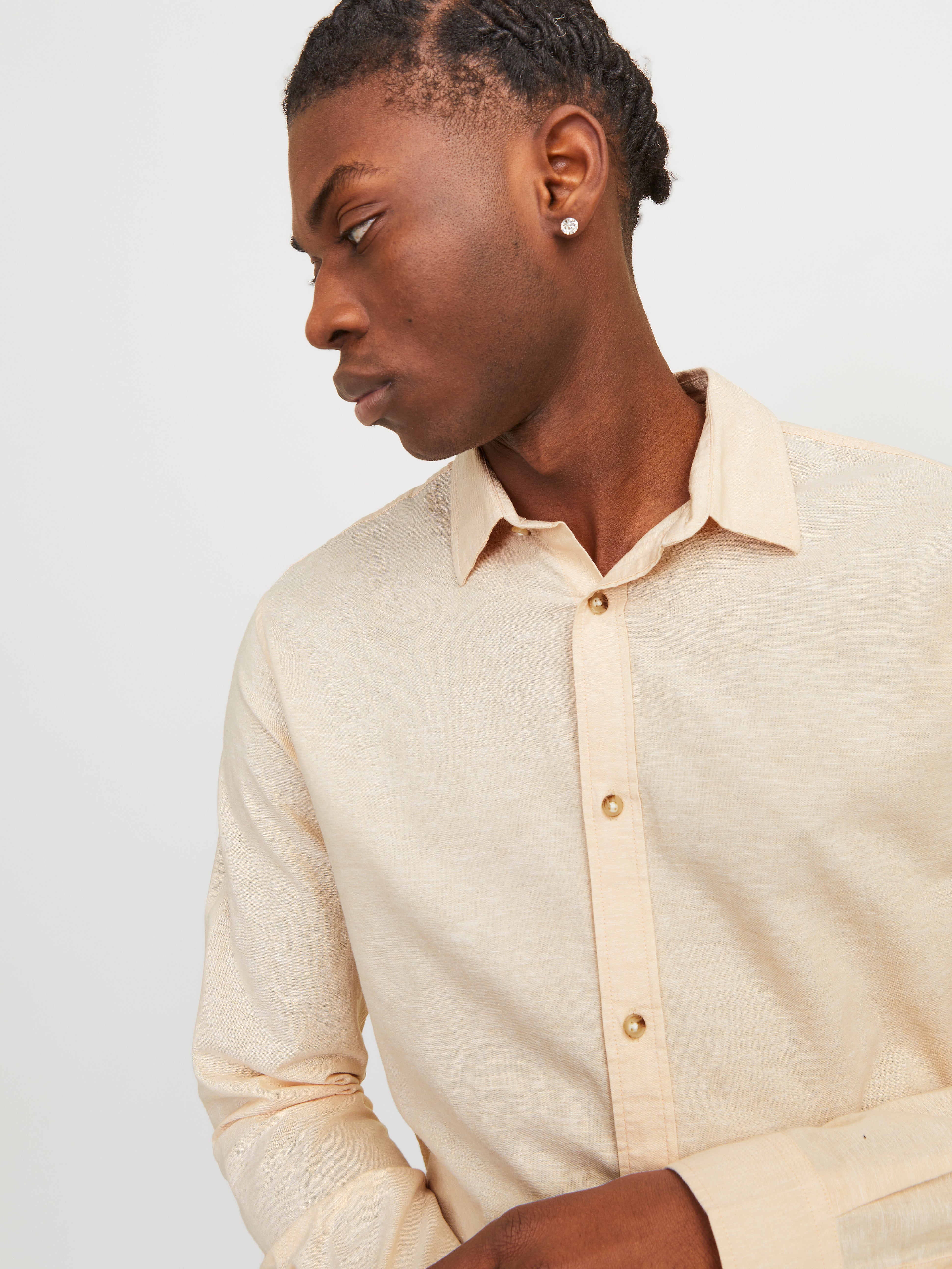 Comfort Fit Long Sleeve Linen Shirt | Jack & Jones