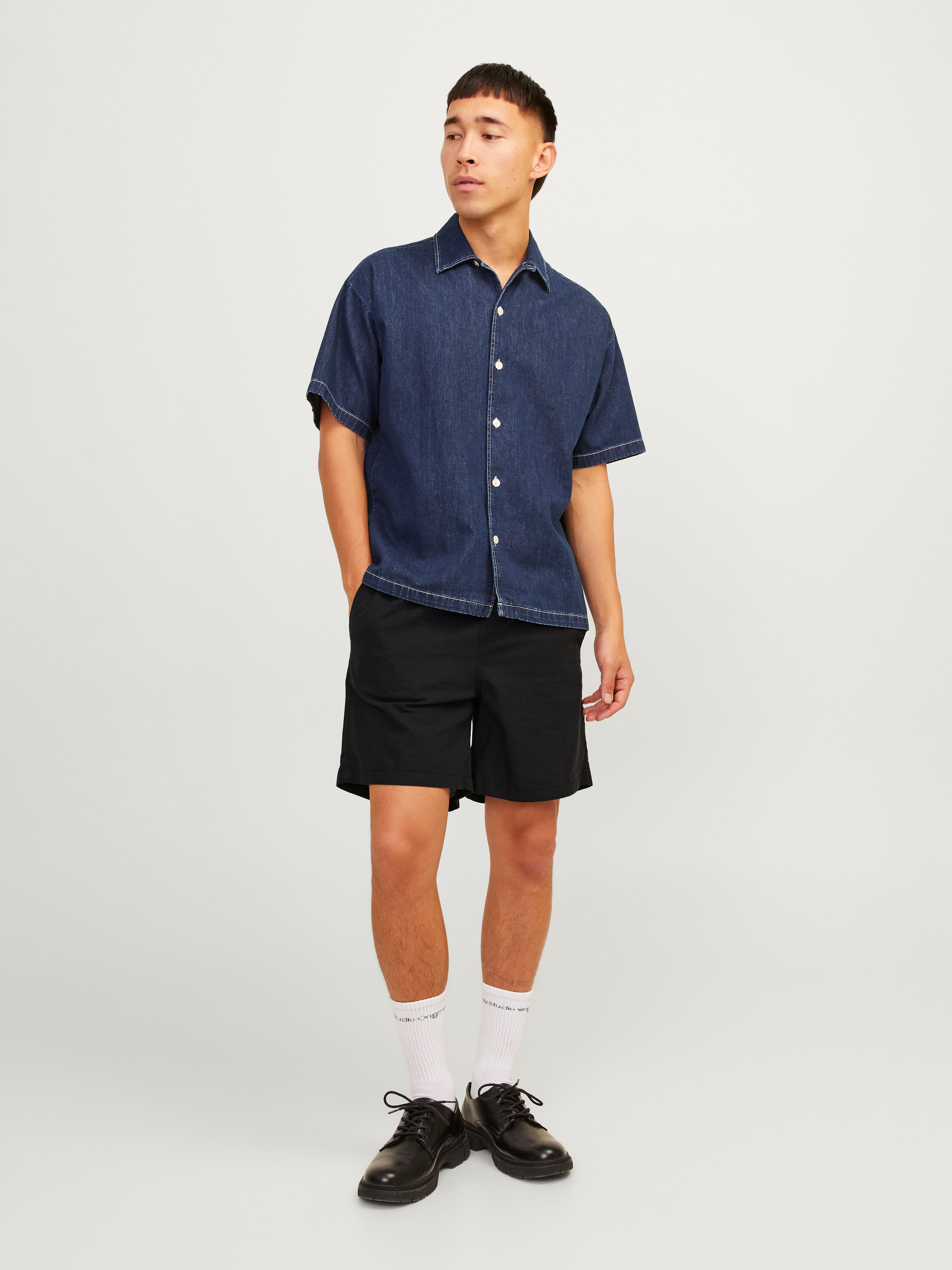 Linen-blend shorts | Black | Jack & Jones®
