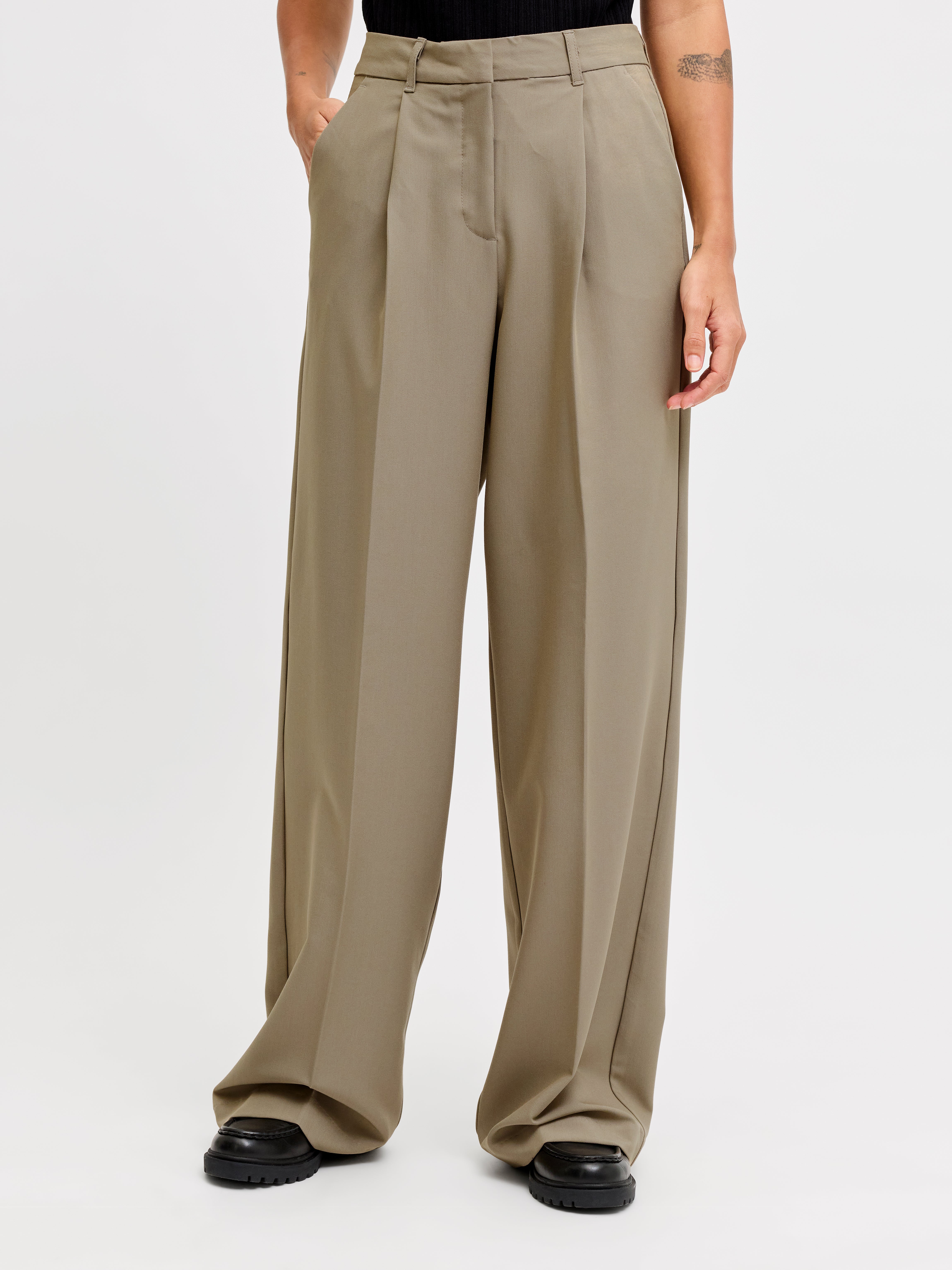 Jjxx - Wide Leg Fit Pants - Female - Grey - L
