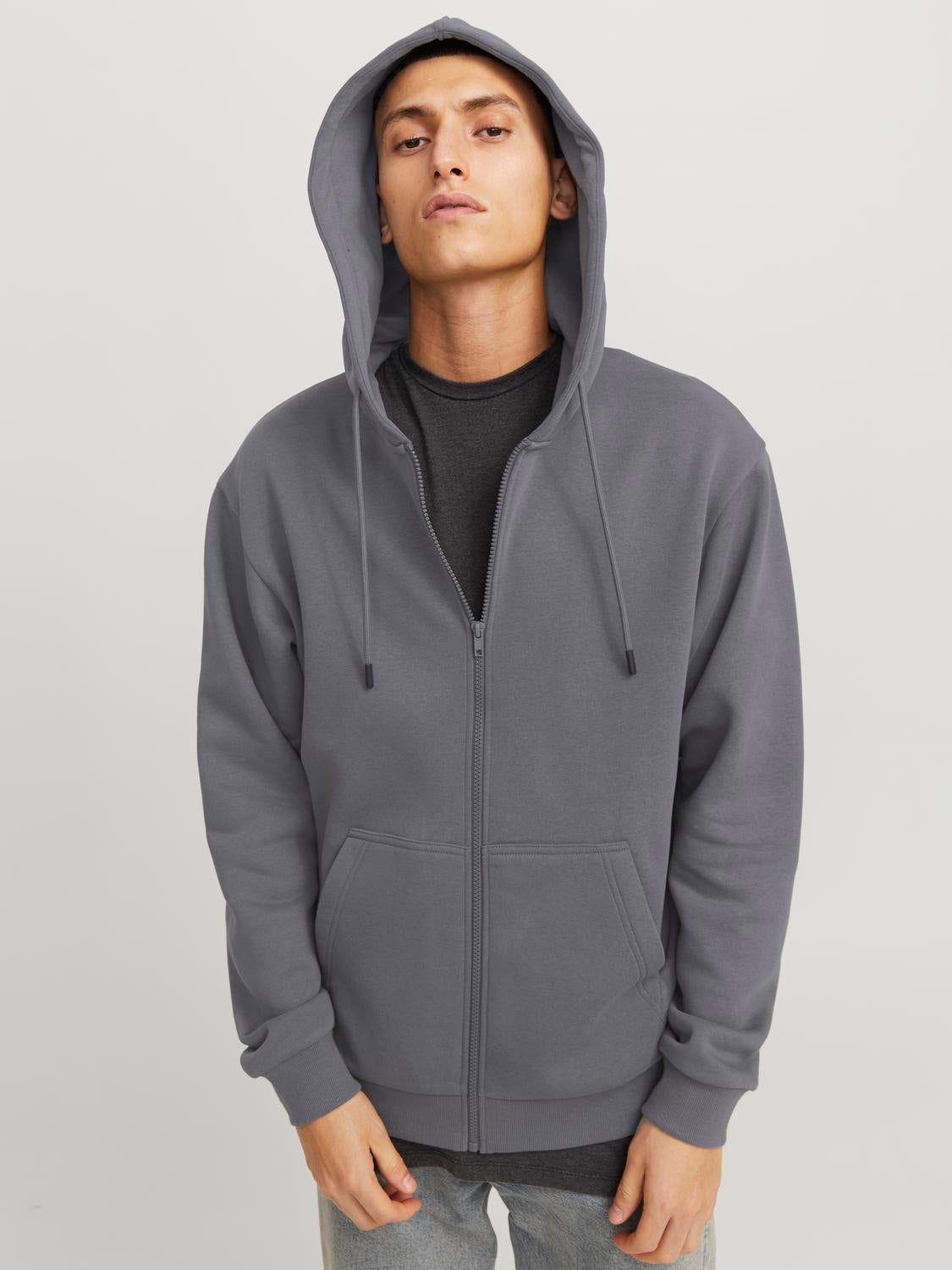 Chandail ouaté à capuchon fermeture éclair Coupe décontractée | Jack & Jones