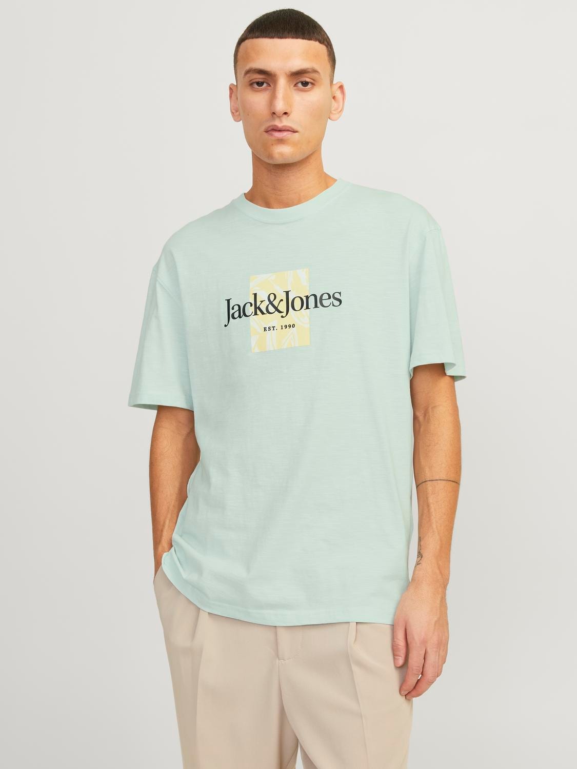 Jack & Jones Relaxed Fit Crew neck T-Shirt -Skylight - 12250436