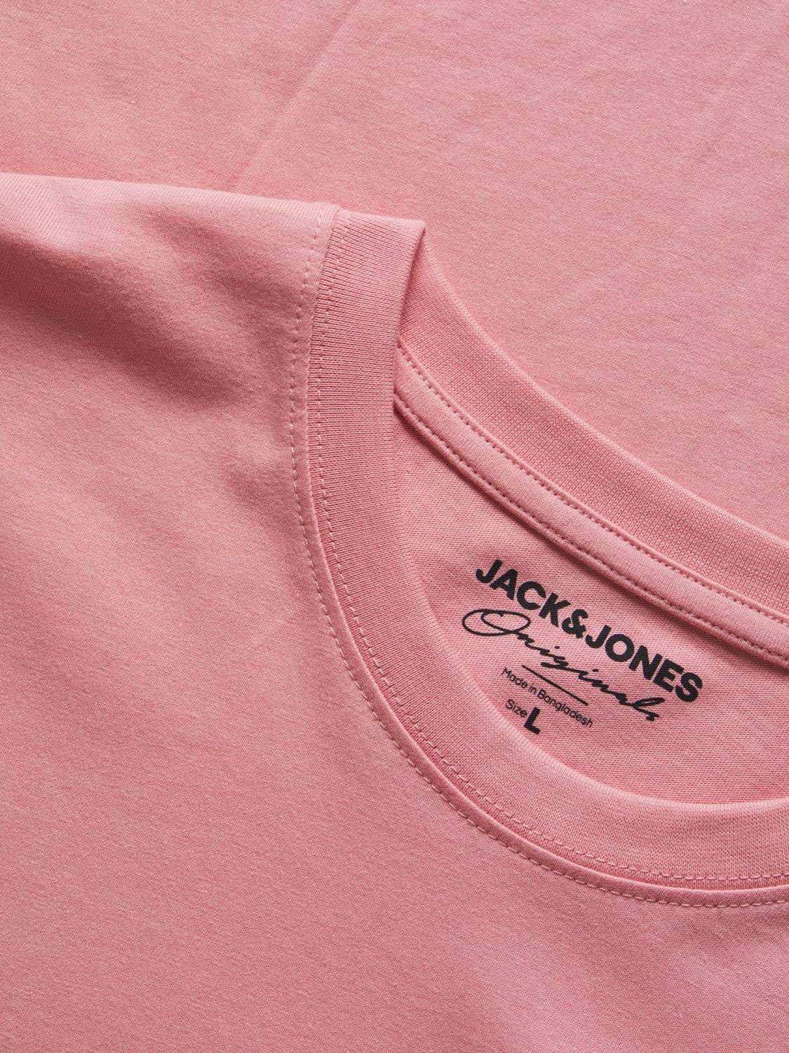 Jack & Jones Wide Fit Round Neck T-Shirt -Pink Nectar - 12251966