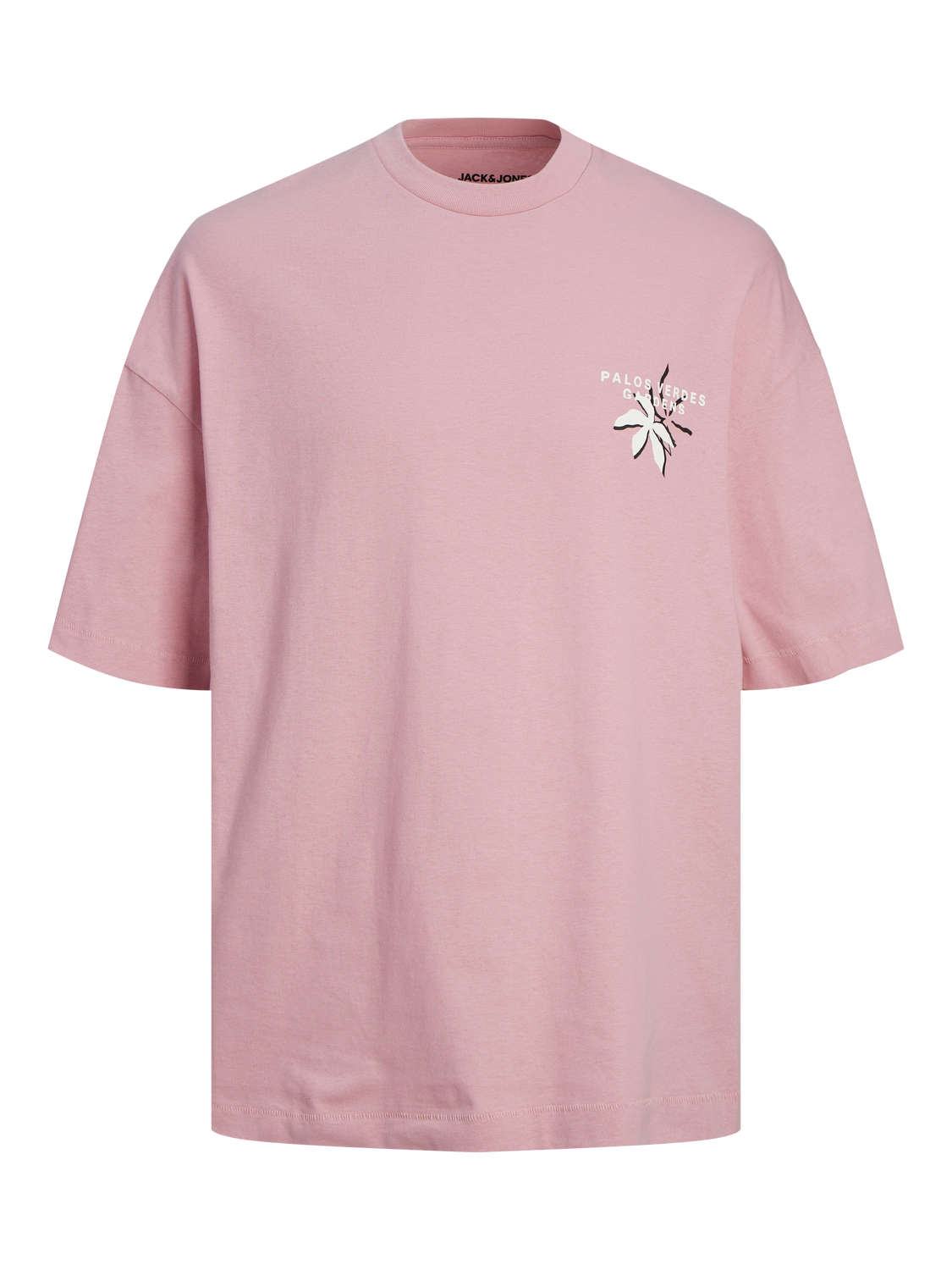 Jack & Jones Oversize Fit Round Neck T-Shirt -Pink Nectar - 12251969