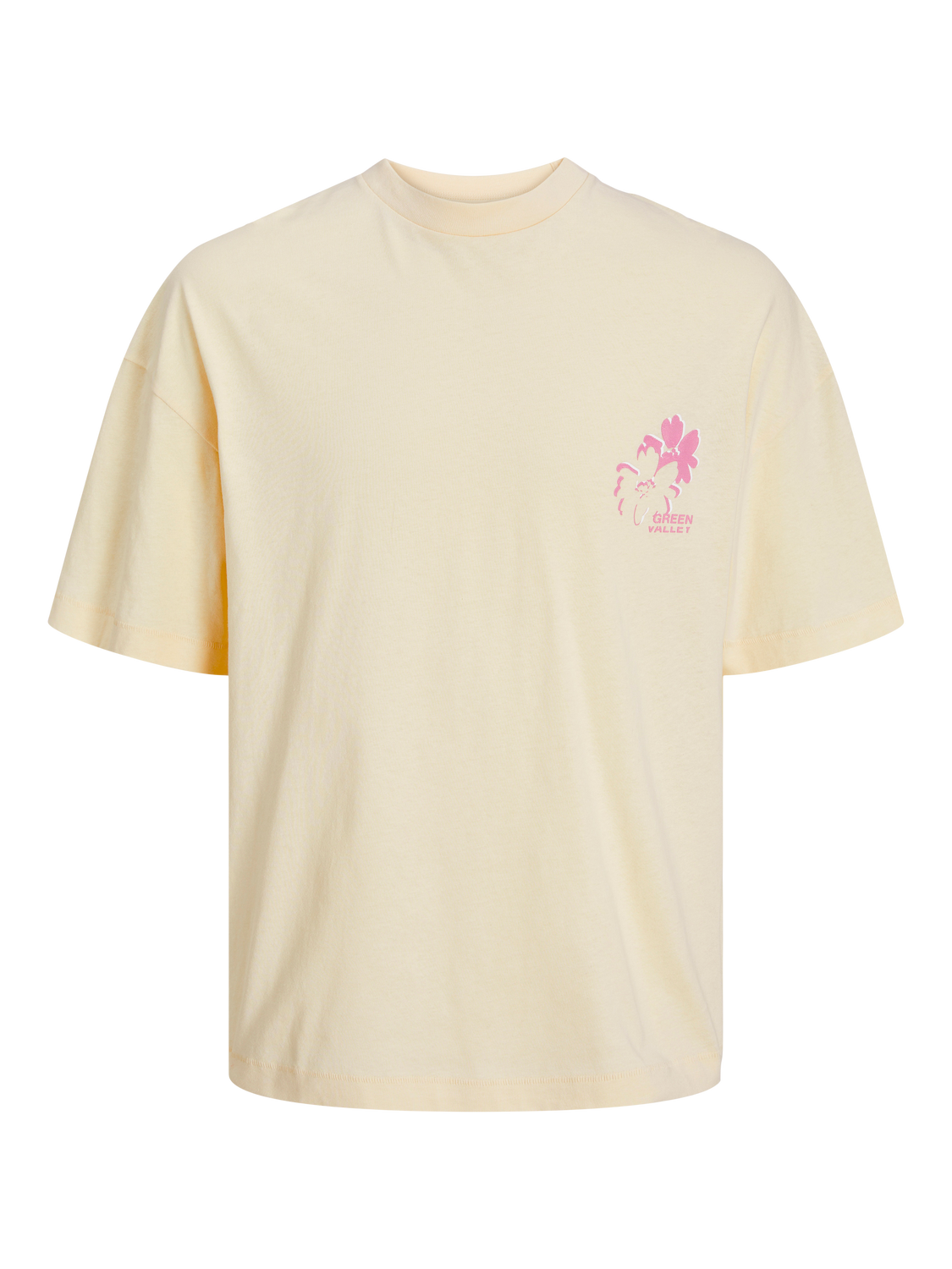 Jack & Jones Oversize Fit Round Neck T-Shirt -Buttercream - 12251969
