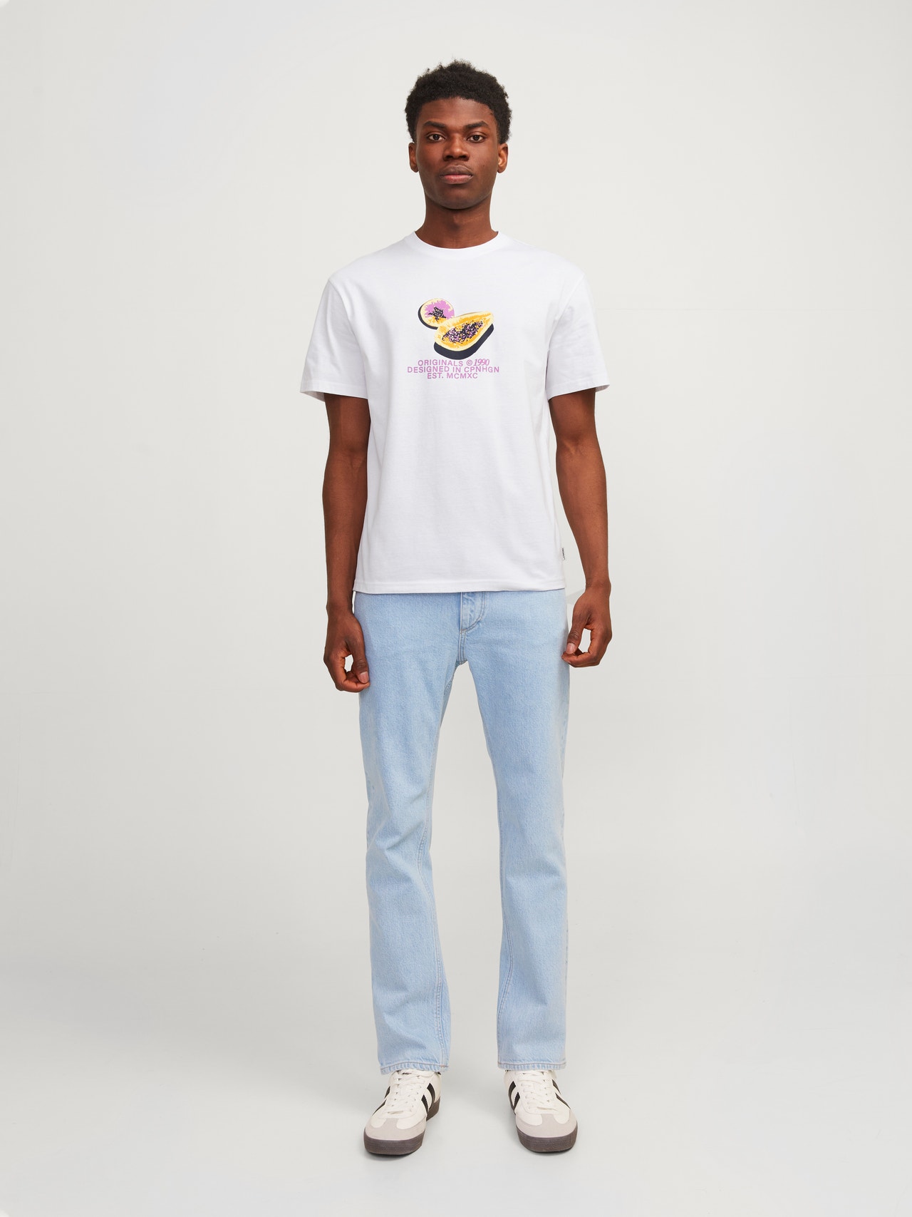 Jack & Jones Relaxed Fit Crew neck T-Shirt -Bright White - 12252173