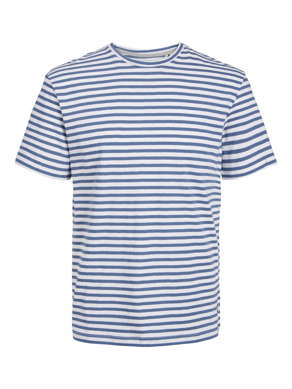 Jack & Jones T-shirt en lin Col rond Coupe décontractée -Blue Horizon - 12252797