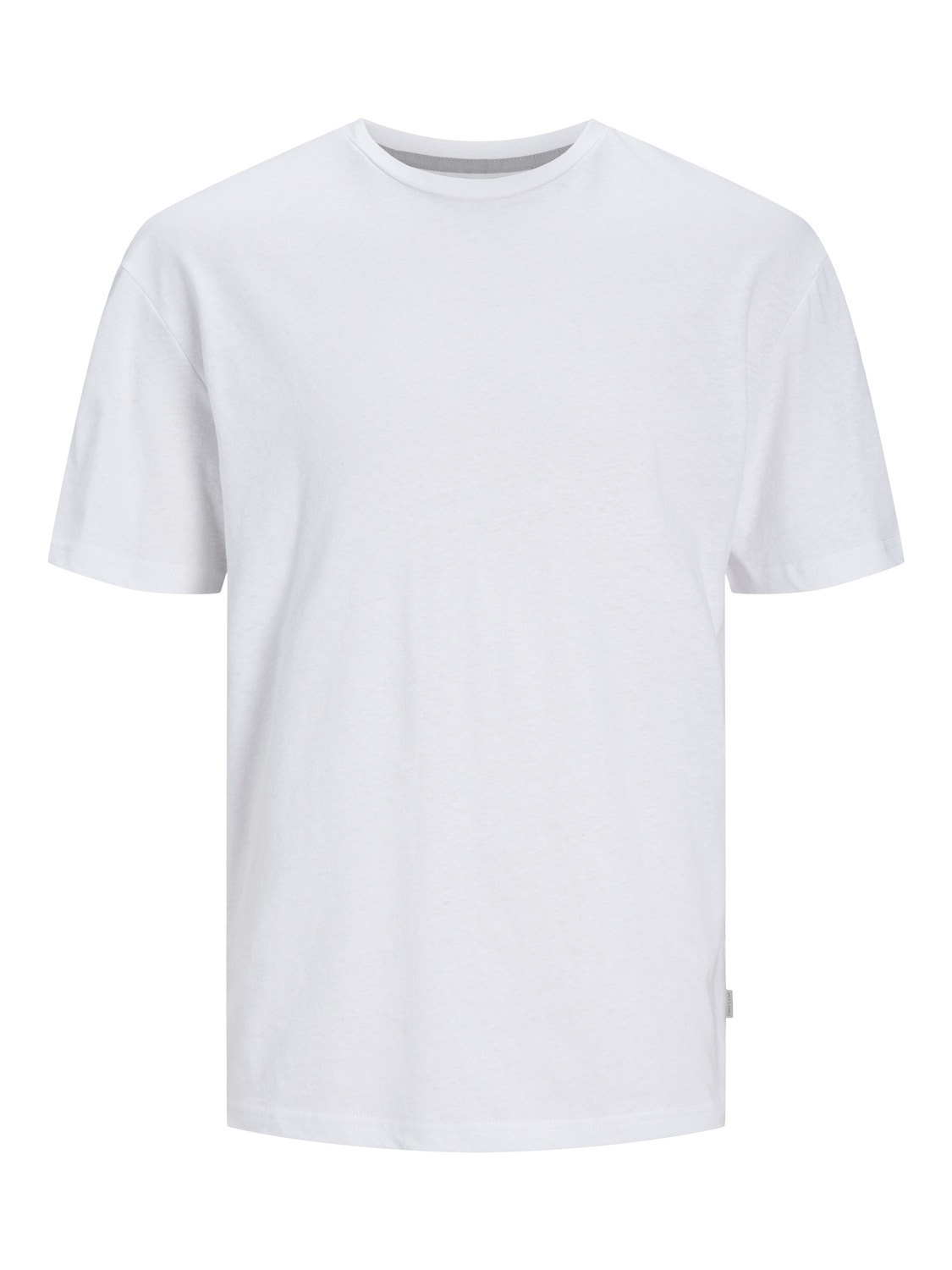Jack & Jones T-shirt en lin Col rond Coupe décontractée -Bright White - 12252797