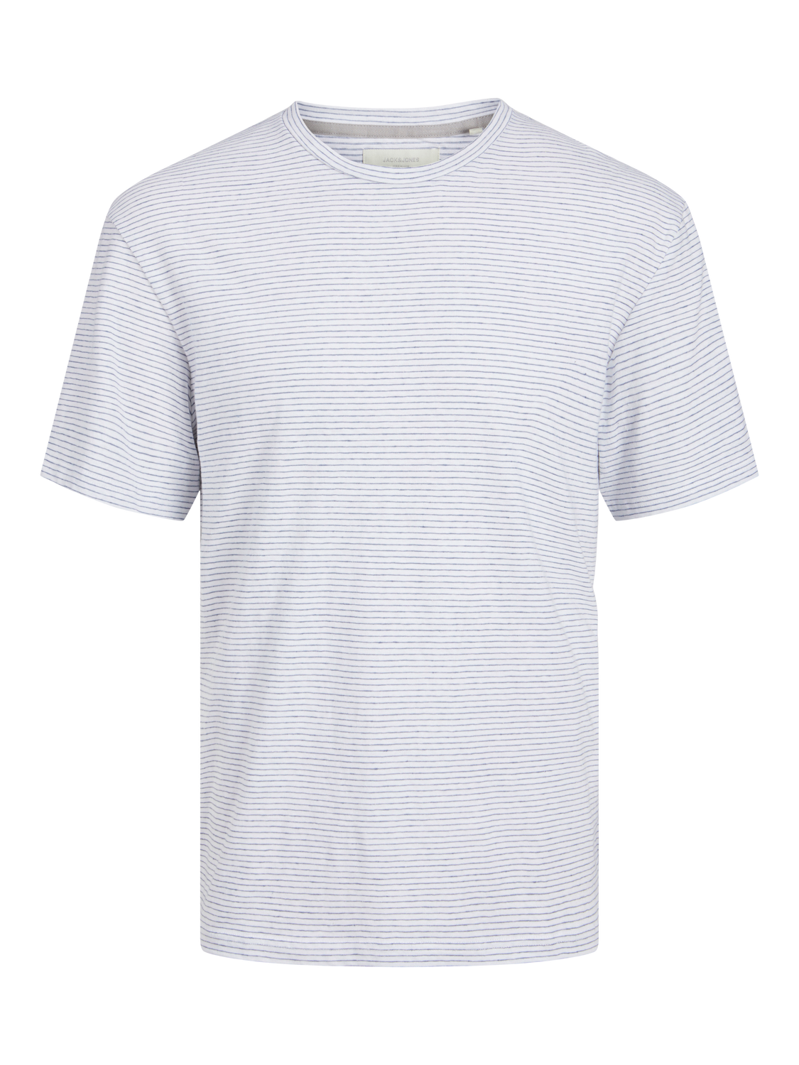 Jack & Jones Relaxed Fit Round Neck Linen T-Shirt -Bright White - 12252797