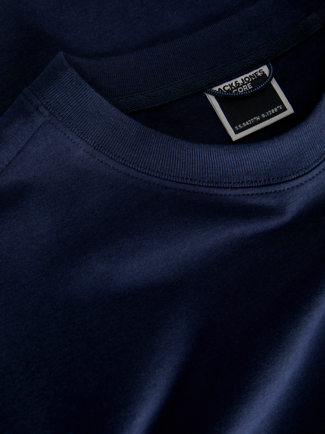 Jack & Jones Wide Fit Round Neck T-Shirt -Navy Blazer - 12253363