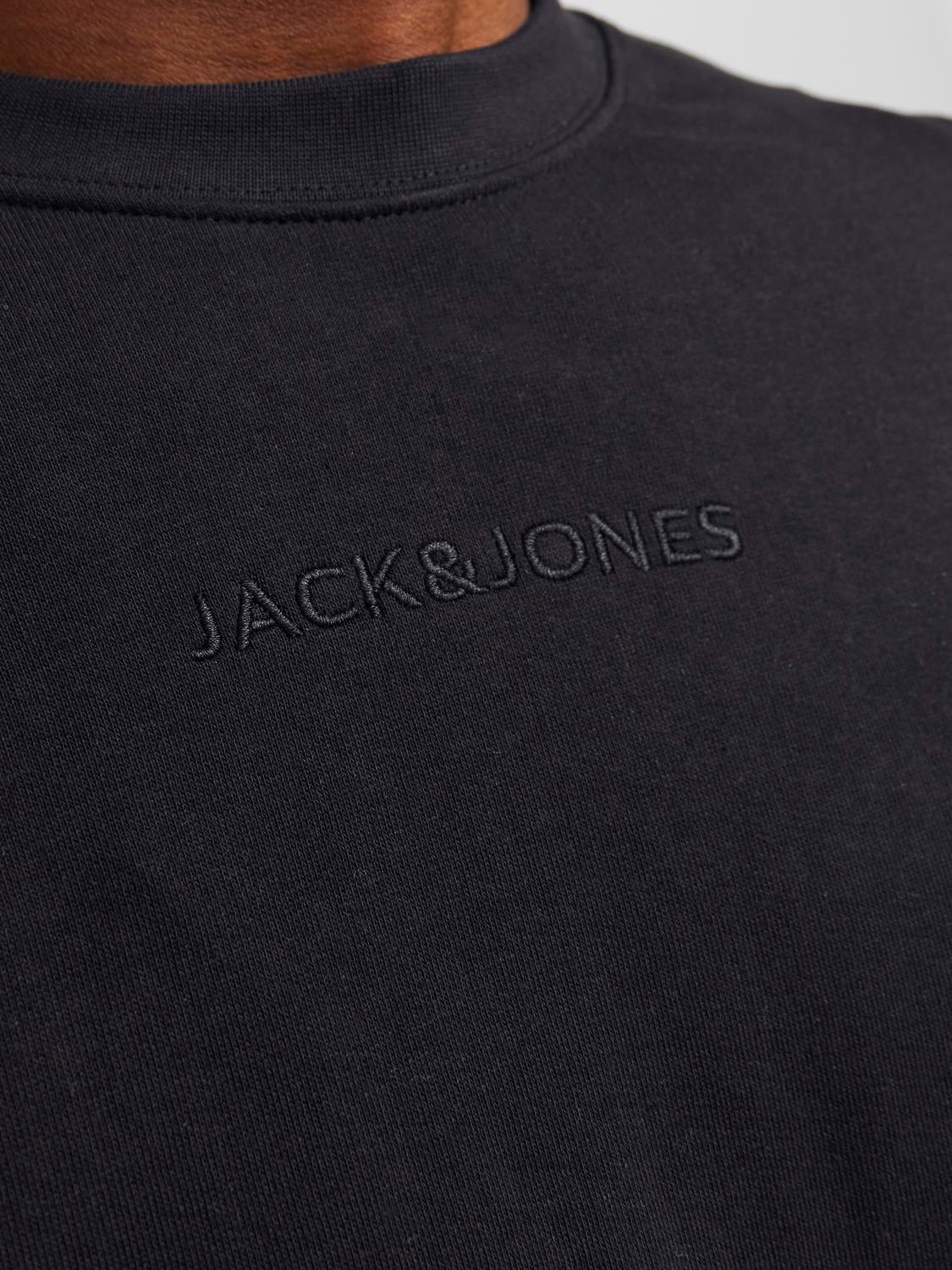 Jack & Jones Wide Fit Crew neck Sweatshirt -Black - 12253369