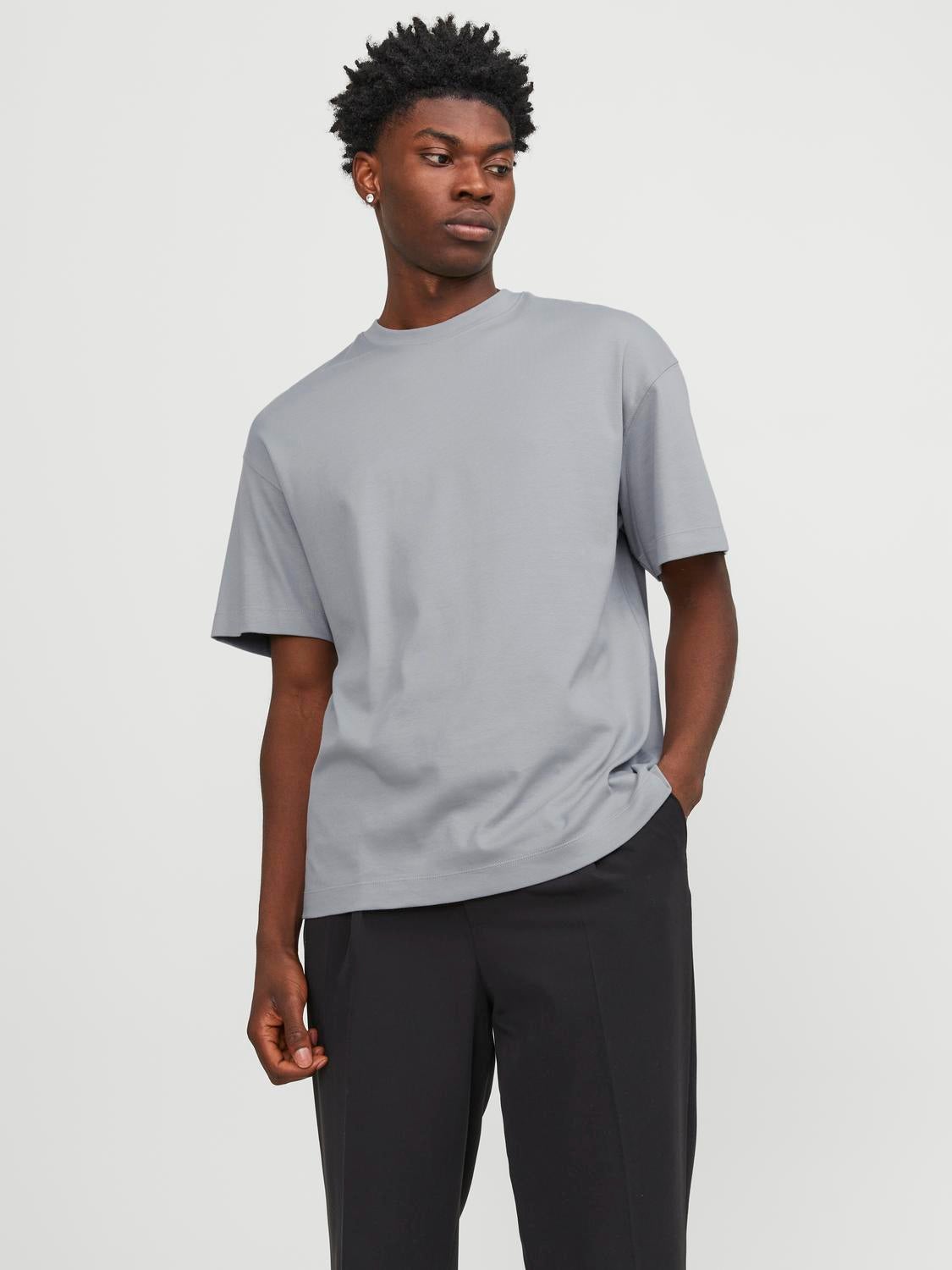 Tシャツ・カットソー One-piece wide slacks gray Wide Fit Urban Edge T-Shirt | Medium Grey | Jack & Jones®