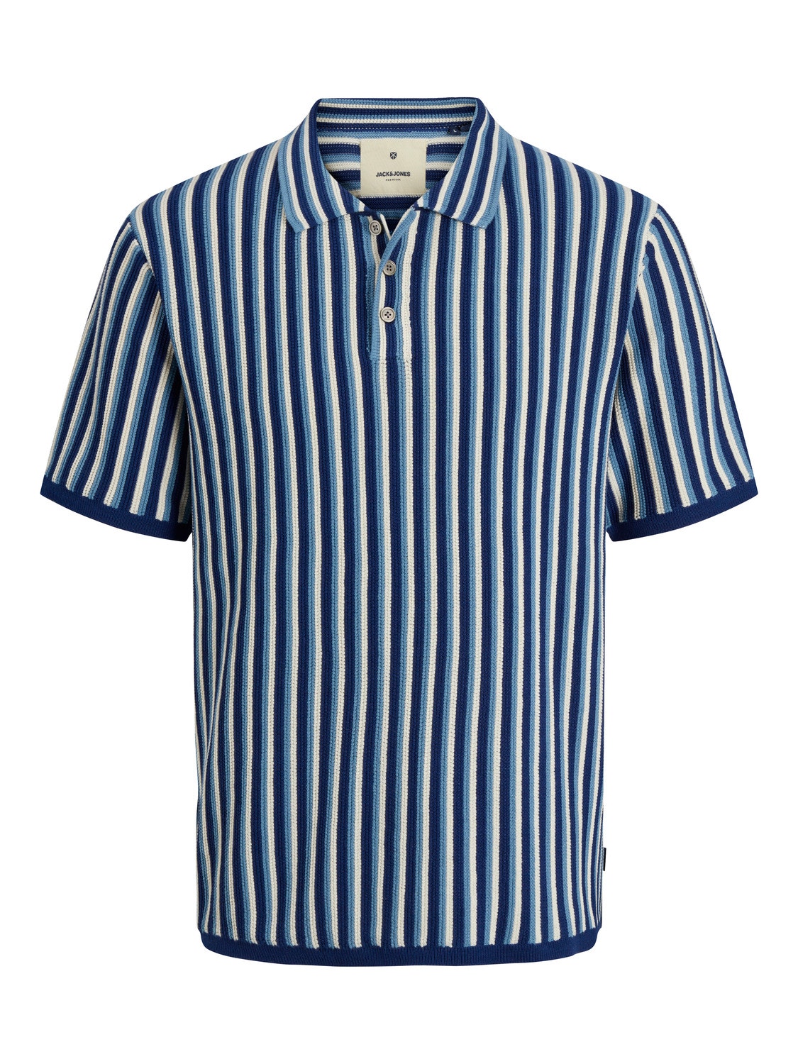 Jack & Jones Chandail en tricot Coupe régulière Col plat -Blue Depths - 12255741