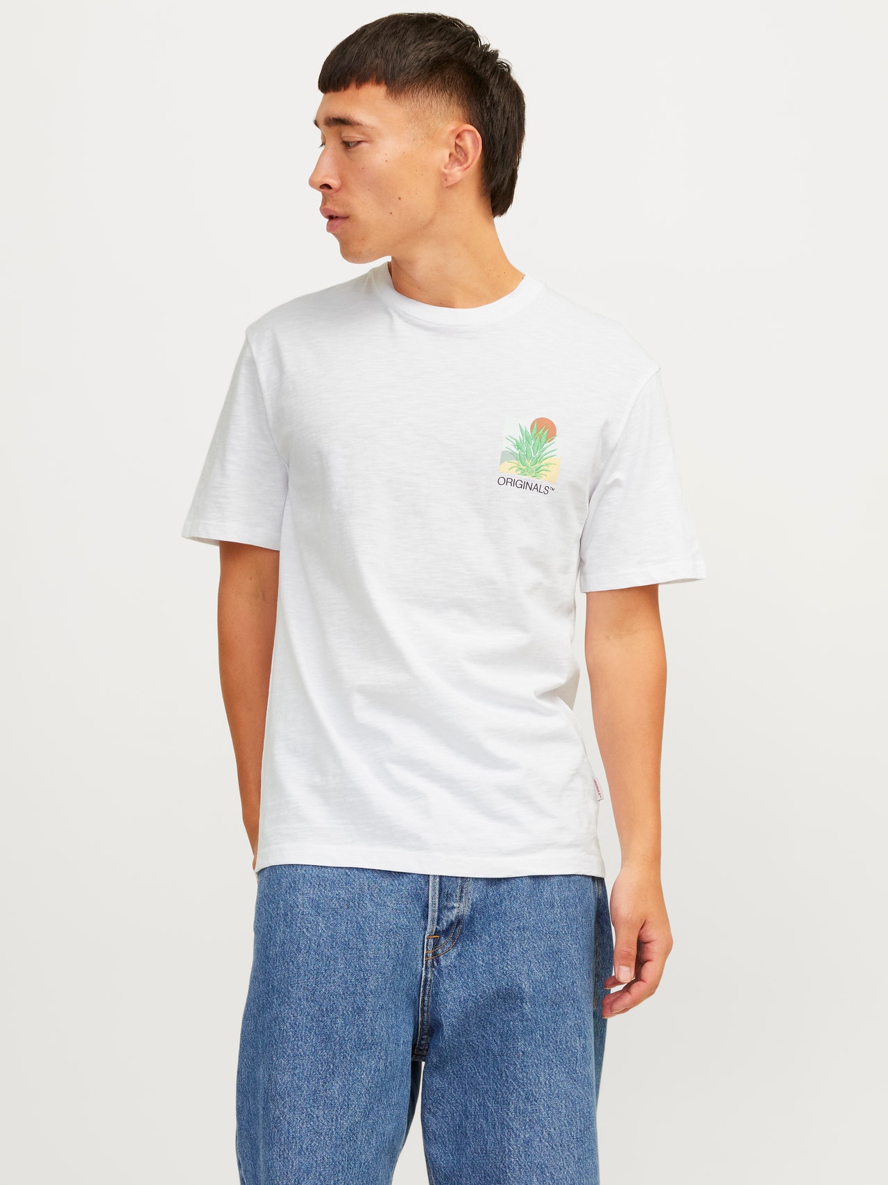 Jack & Jones Relaxed Fit Crew neck T-Shirt -Bright White - 12256215