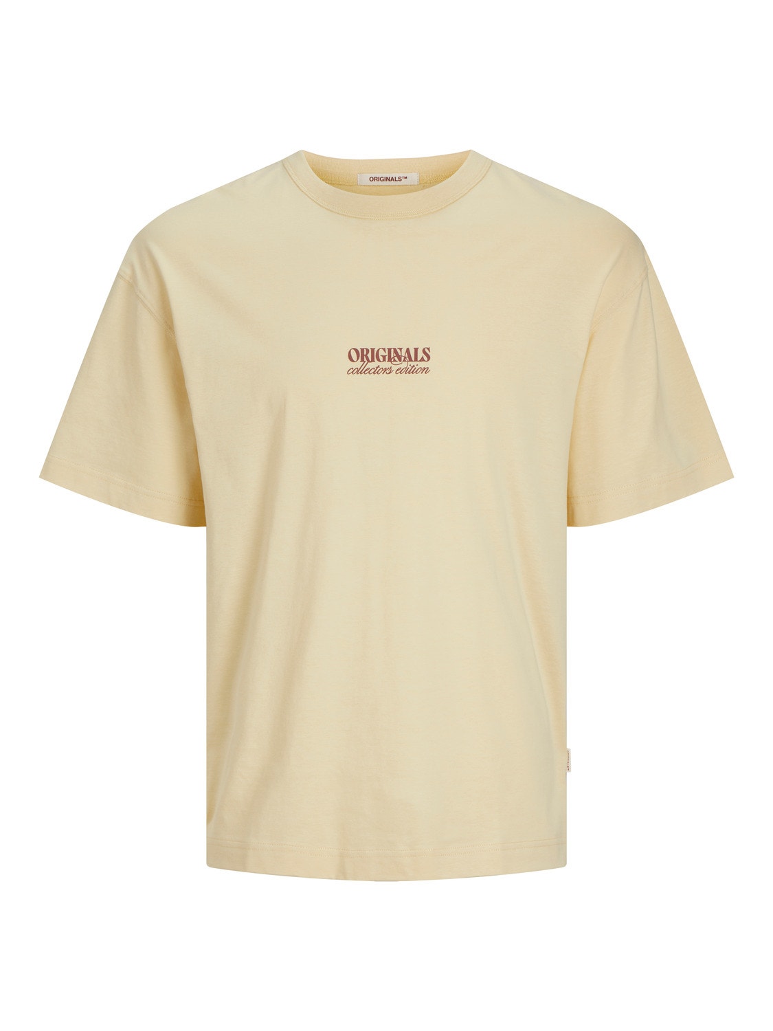 Jack & Jones T-shirt Col rond Coupe ample -Italian Straw - 12256258