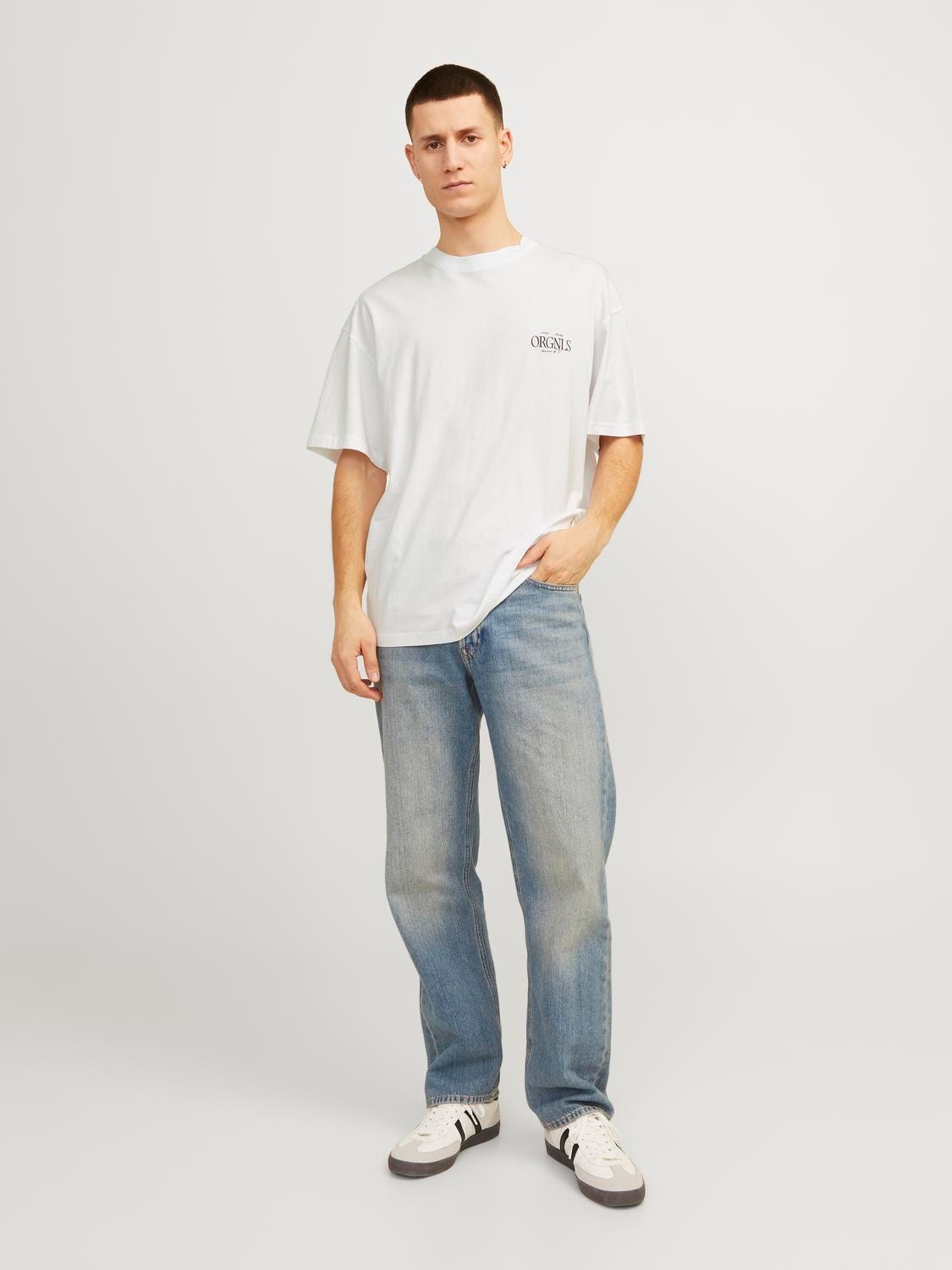 Jack & Jones T-shirt Col rond Coupe ample -Bright White - 12256385