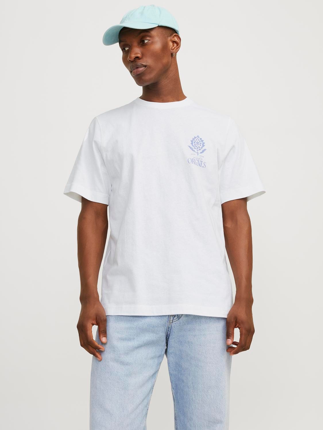 Jack & Jones Wide Fit Crew neck T-Shirt -Bright White - 12256406