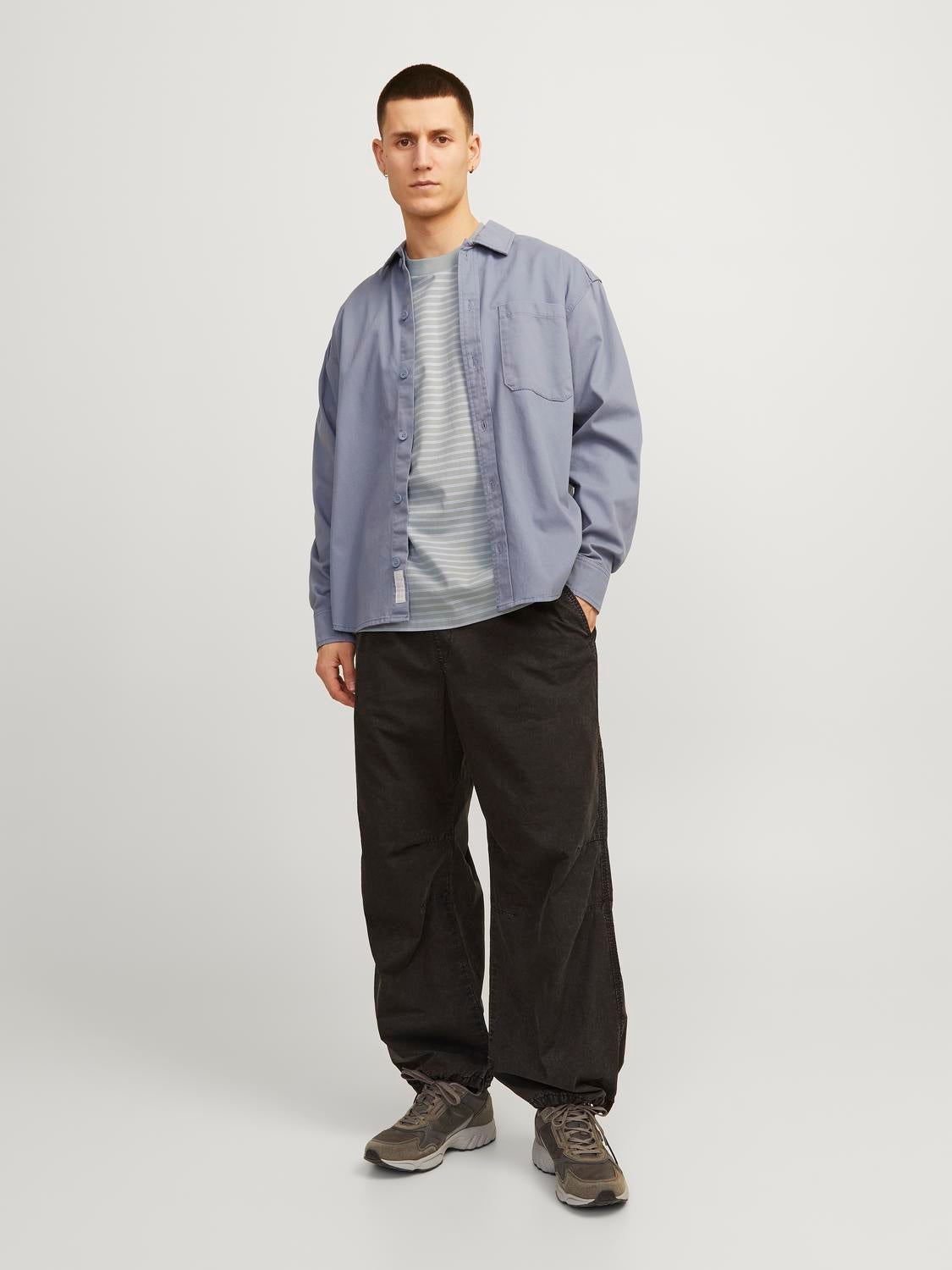 Oversize Fit Round Neck T-Shirt | Medium Grey | Jack & Jones® Oversize Fit Round Neck T-Shirt | Medium Grey | Jack & Jones®