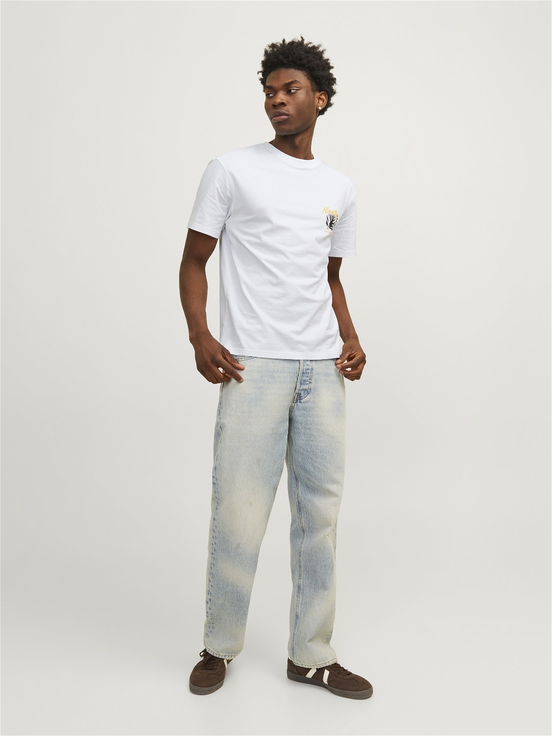 Jack & Jones Relaxed Fit Crew neck T-Shirt -Bright White - 12256540
