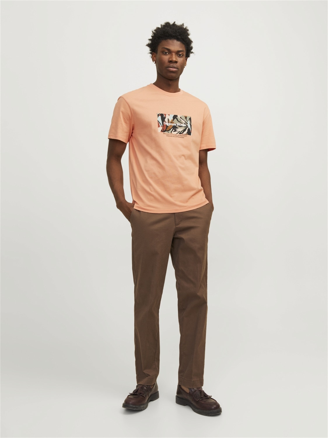 Jack & Jones Relaxed Fit Crew neck T-Shirt -Canyon Sunset - 12256717