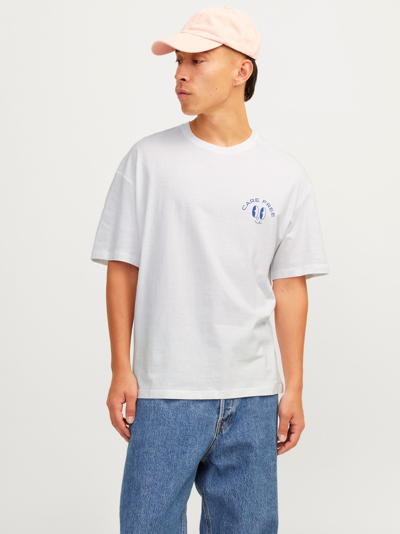 Jack & Jones T-shirt Col rond Coupe ample -Bright White - 12256926