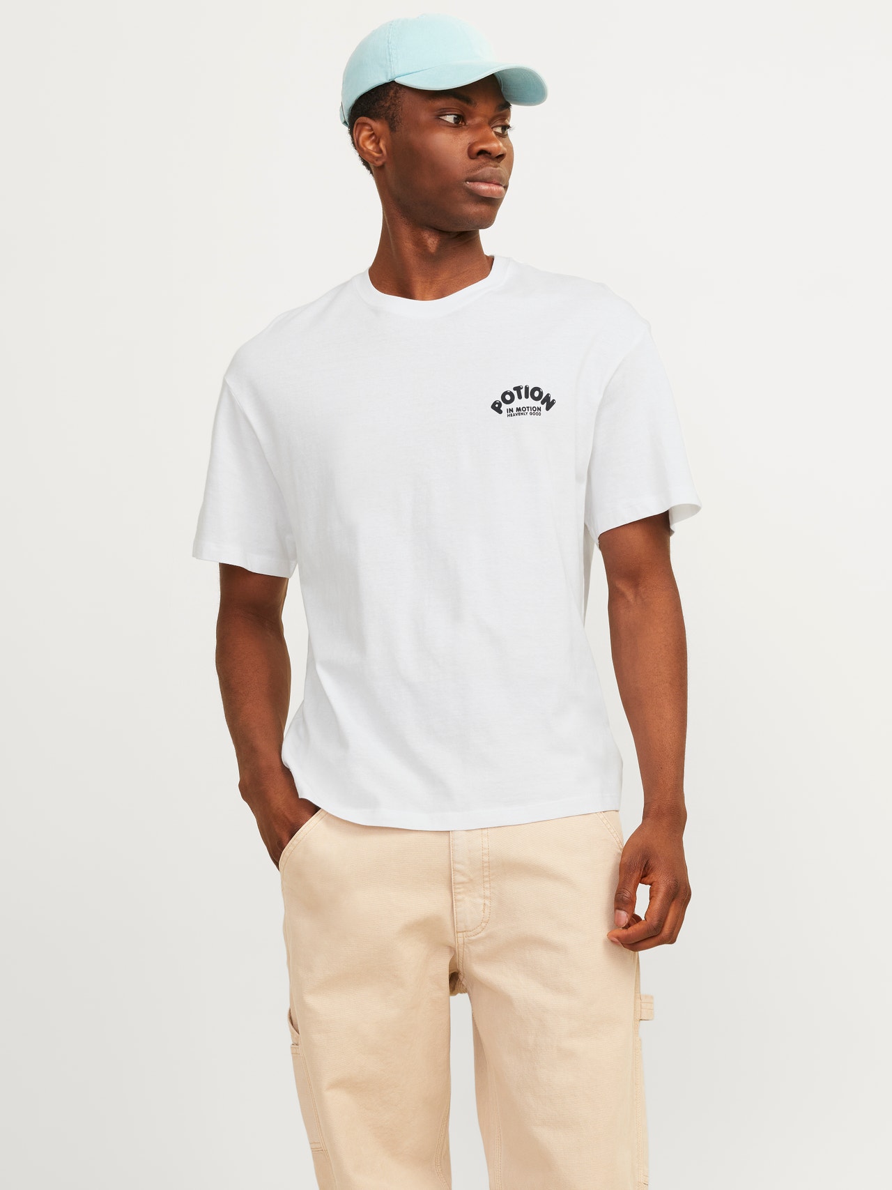 Jack & Jones Wide Fit Crew neck T-Shirt -Bright White - 12256929
