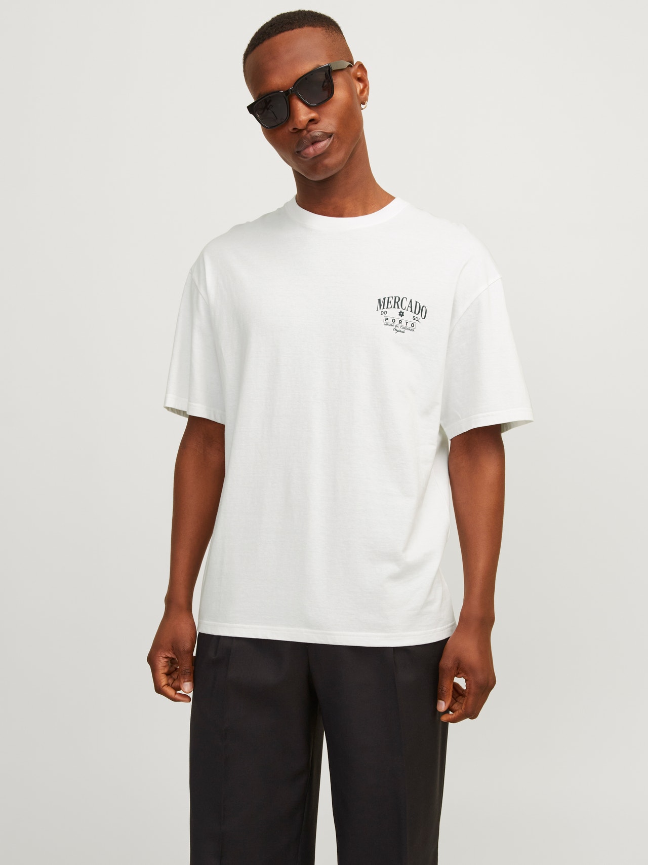 Jack & Jones T-shirt Col rond Coupe ample -Bright White - 12257353