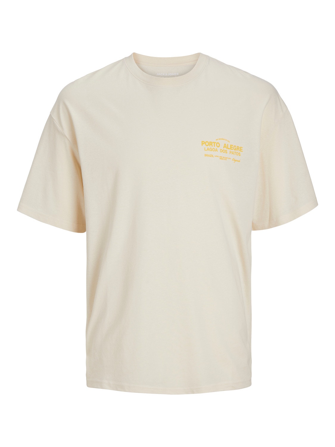 Jack & Jones T-shirt Col rond Coupe ample -Buttercream - 12257353