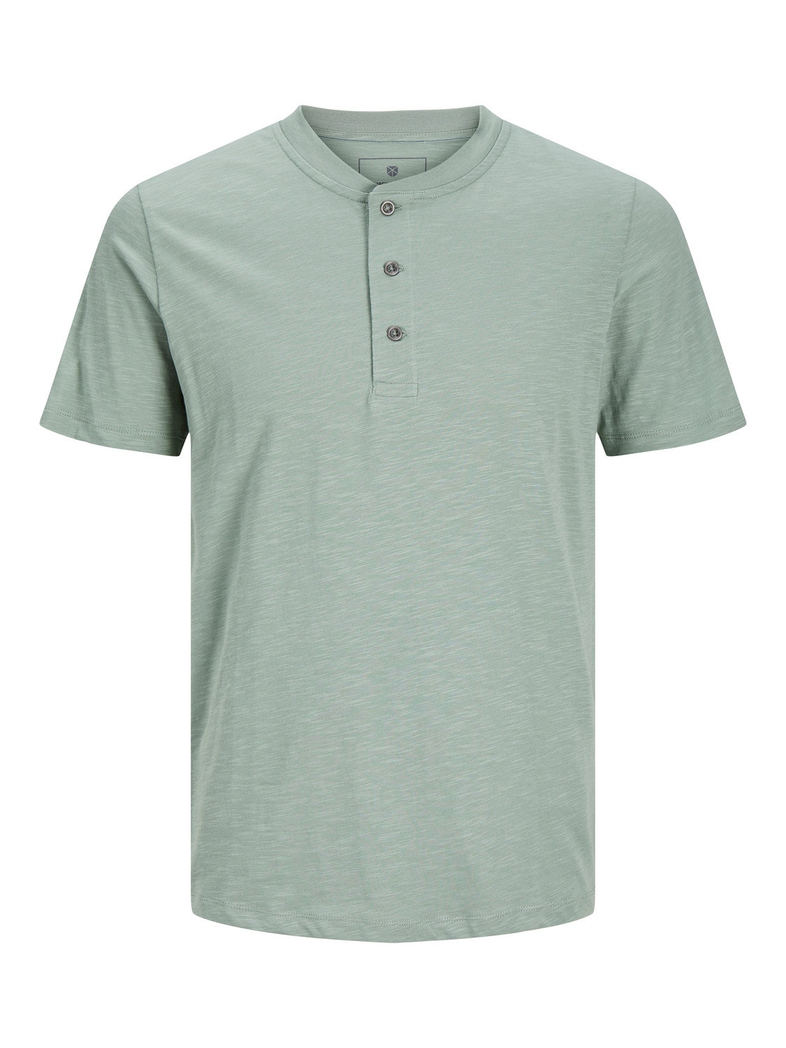 Jack & Jones Slim Fit Grandad T-Shirt -Lily Pad - 12257965