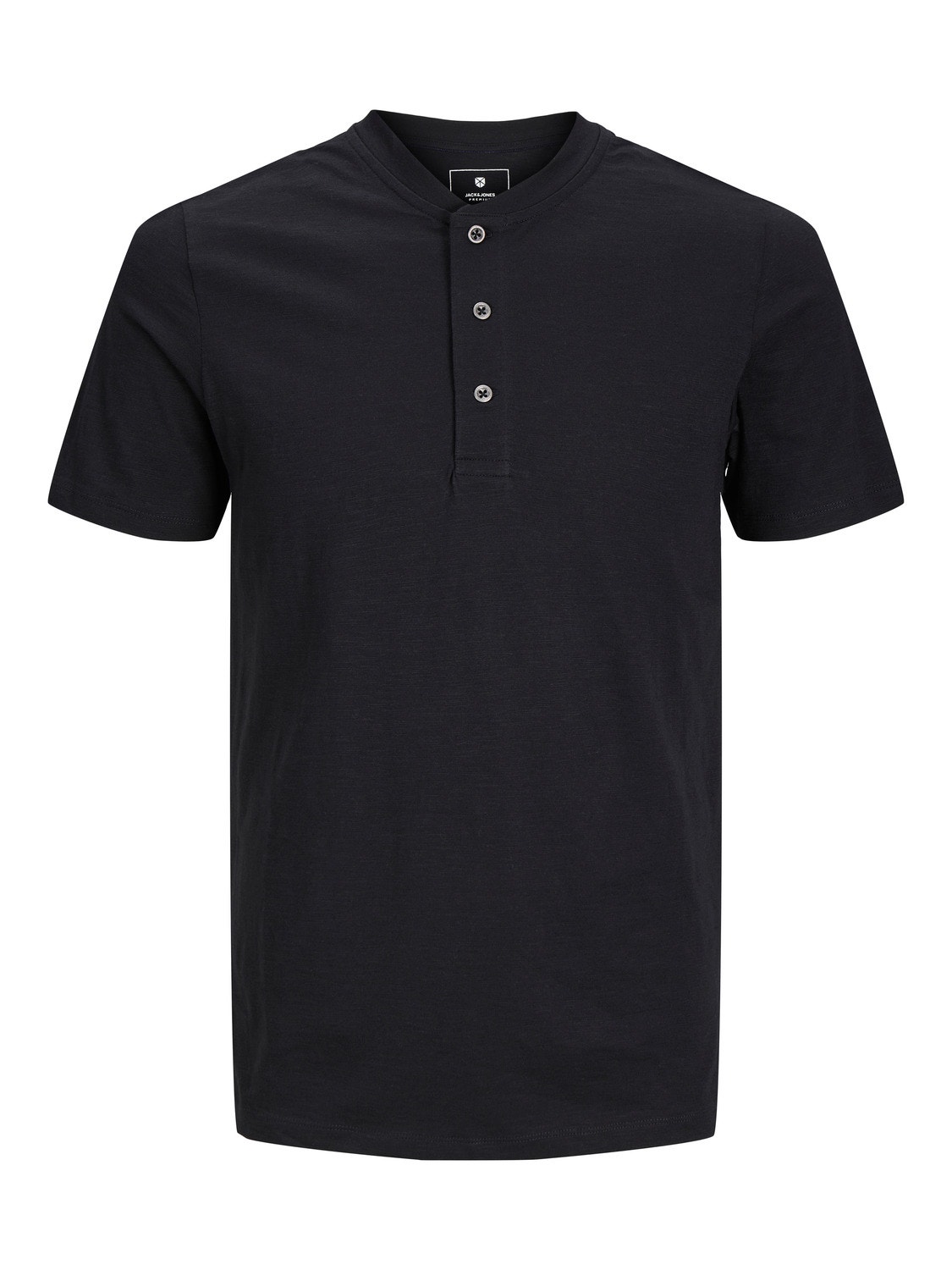 Jack & Jones Slim Fit Grandad T-Shirt -Black - 12257965